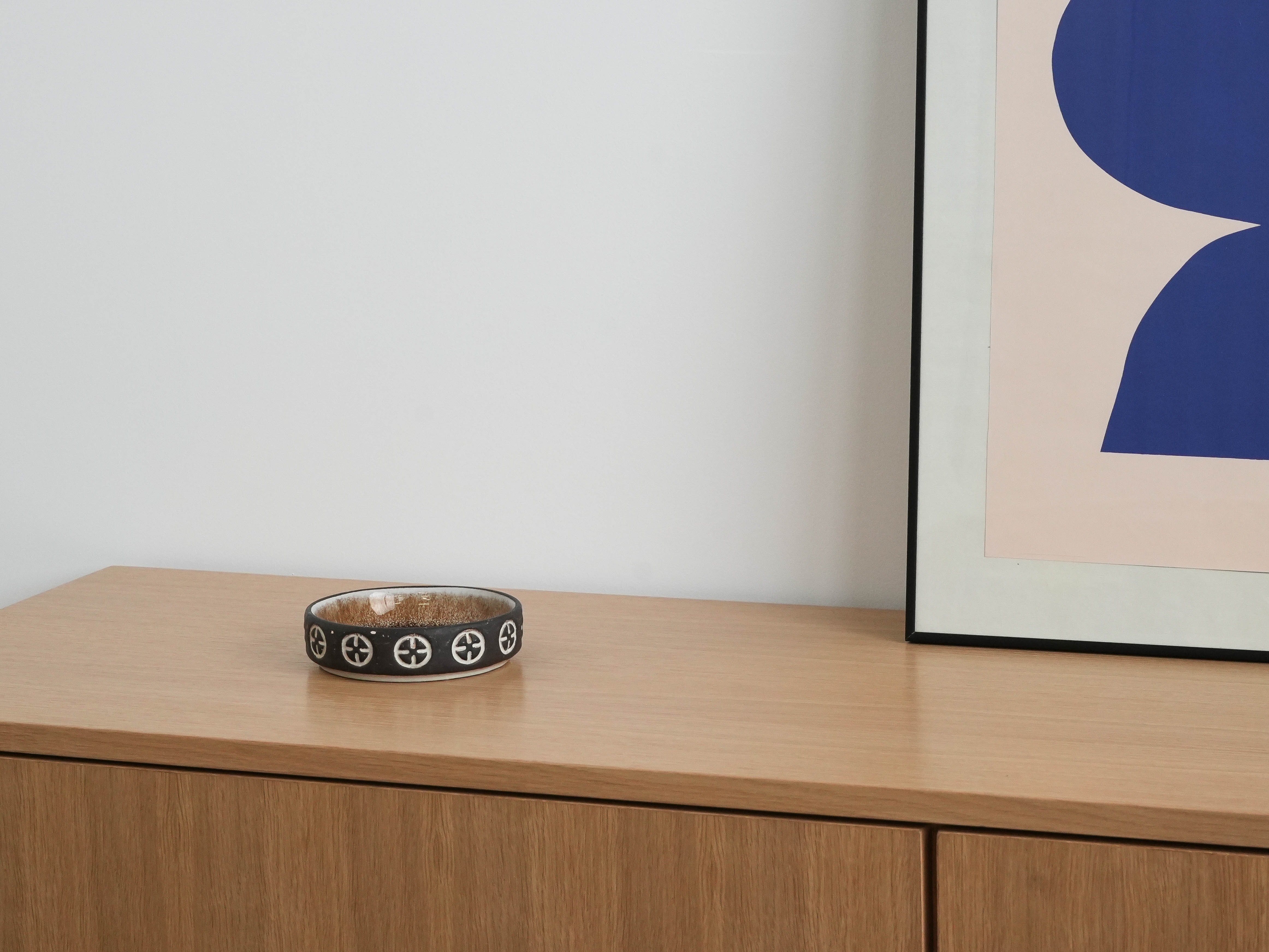 Keramikschale Braun Weiß 1960er Jahre