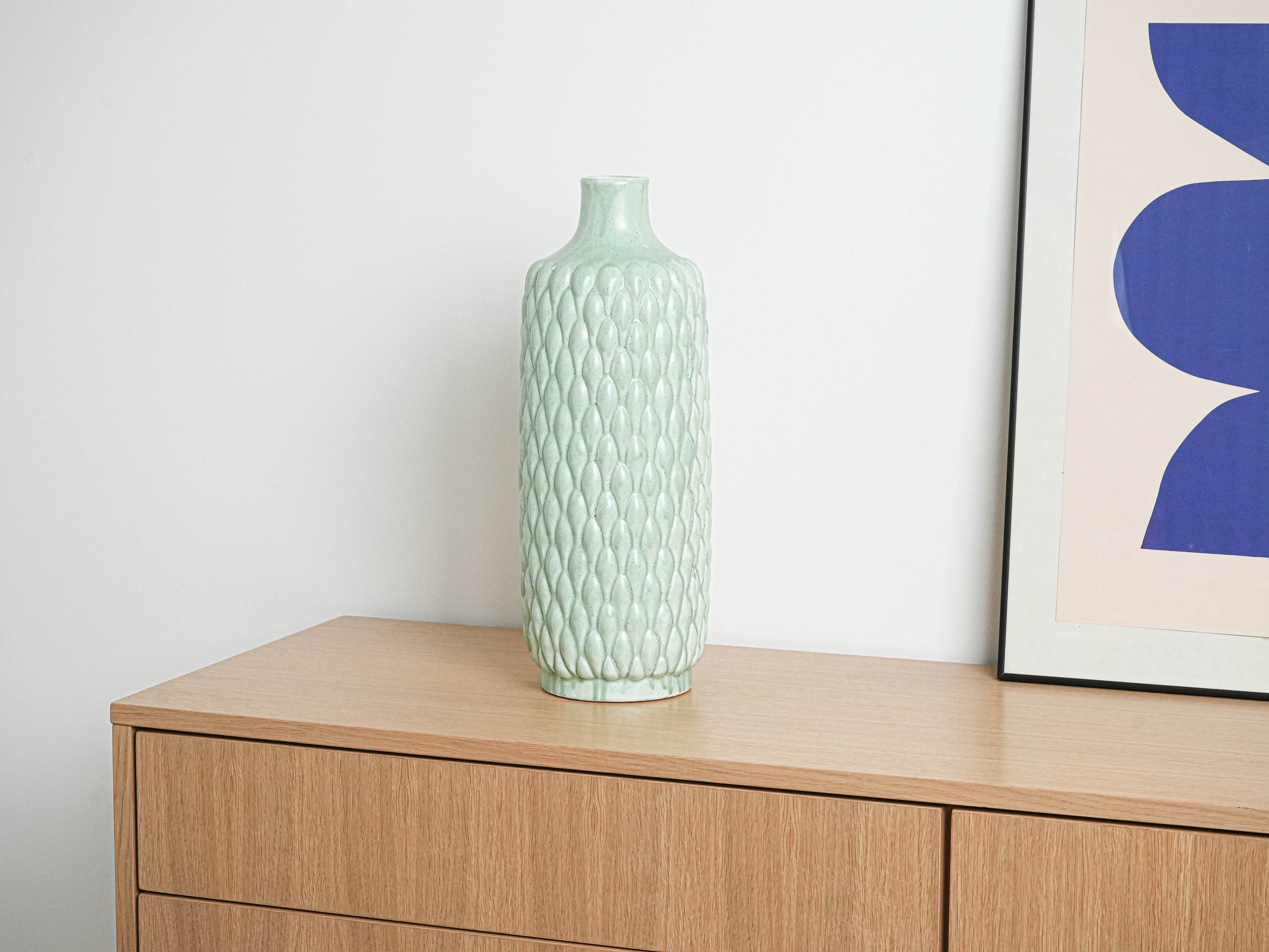 Keramikvase Mintgrün 1960er Jahre