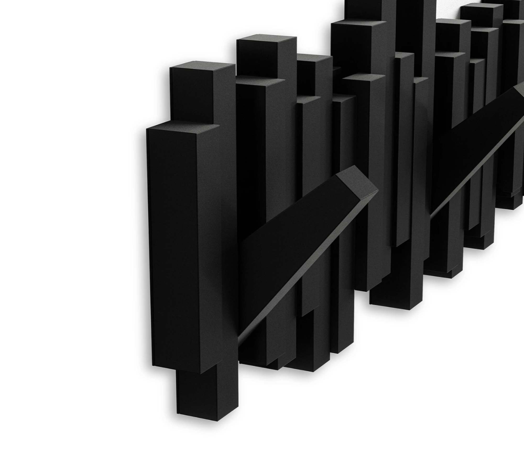 Clothes rail slats Plastic Black