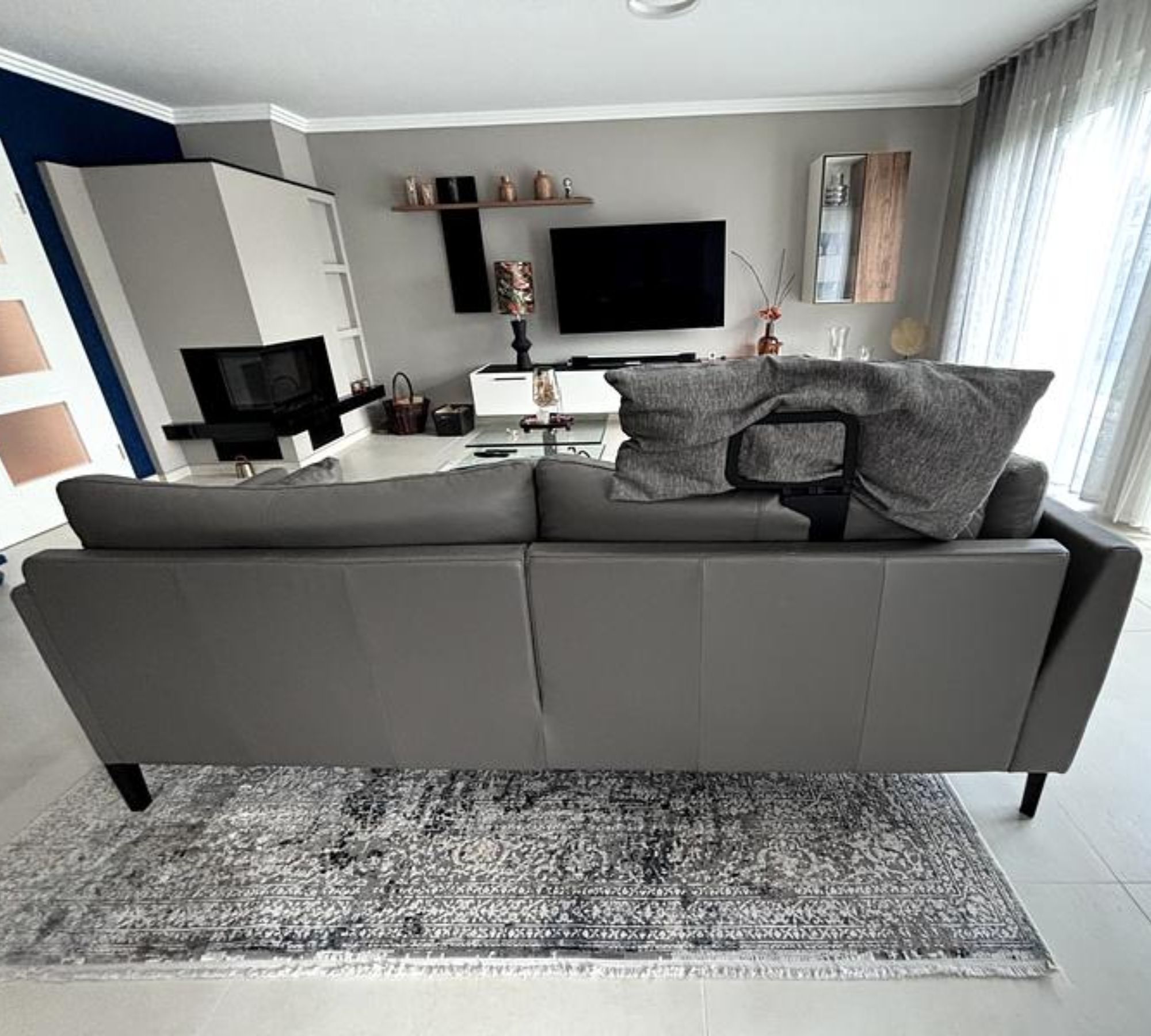 Sofa Récamiere Links Leder Taupe