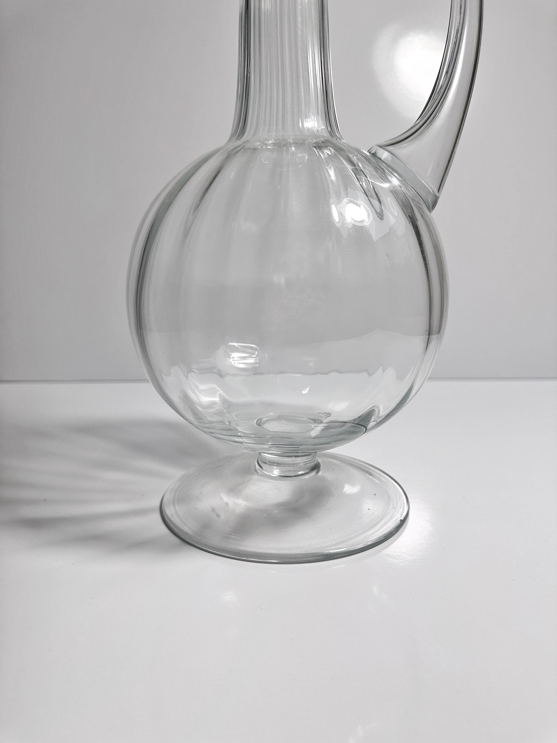 Vintage water jug glass transparent 1950s