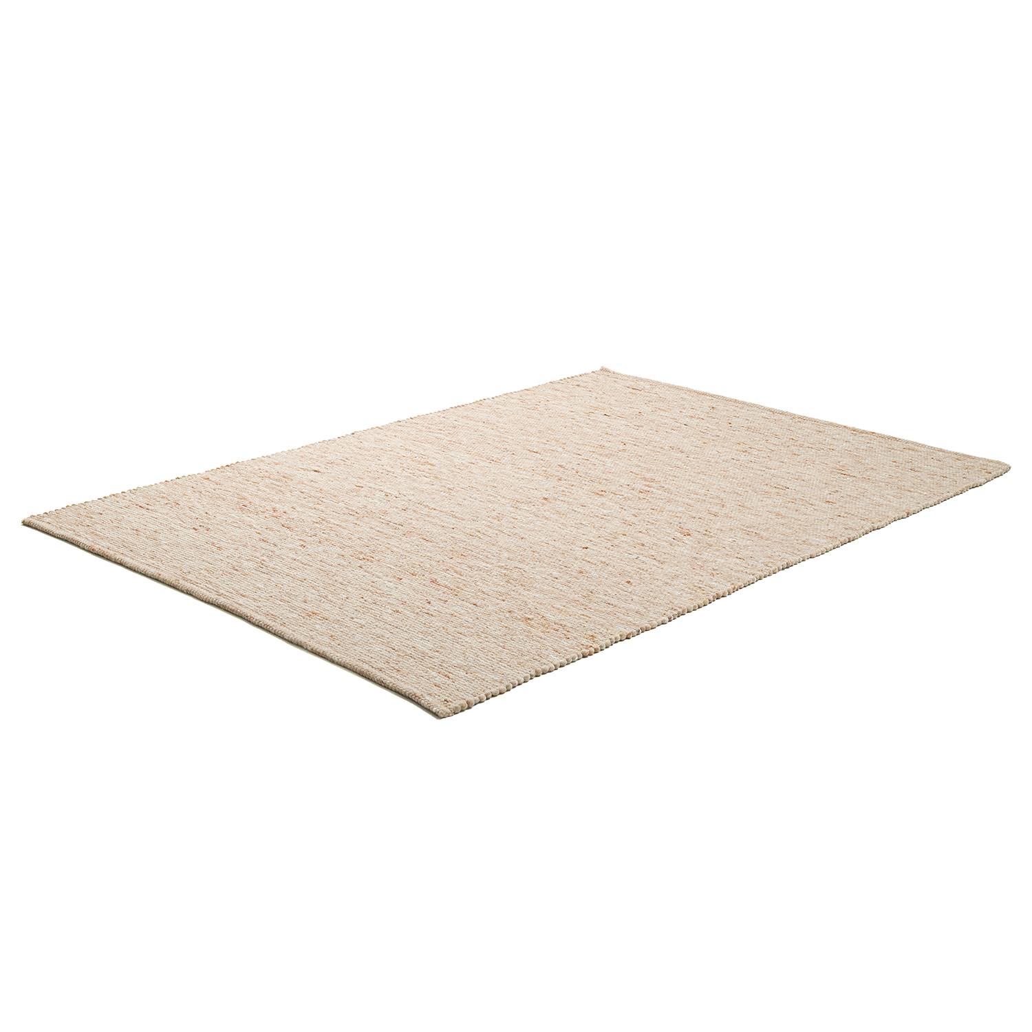 Wollteppich Hörnum Schurwolle Beige 40 x 60 cm