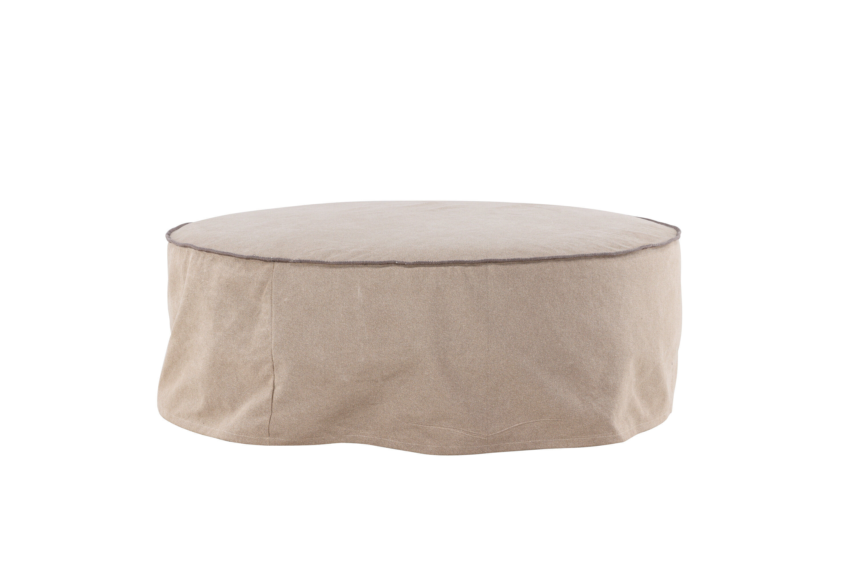 Vindö Ottoman Brown Linen ⌀101cm