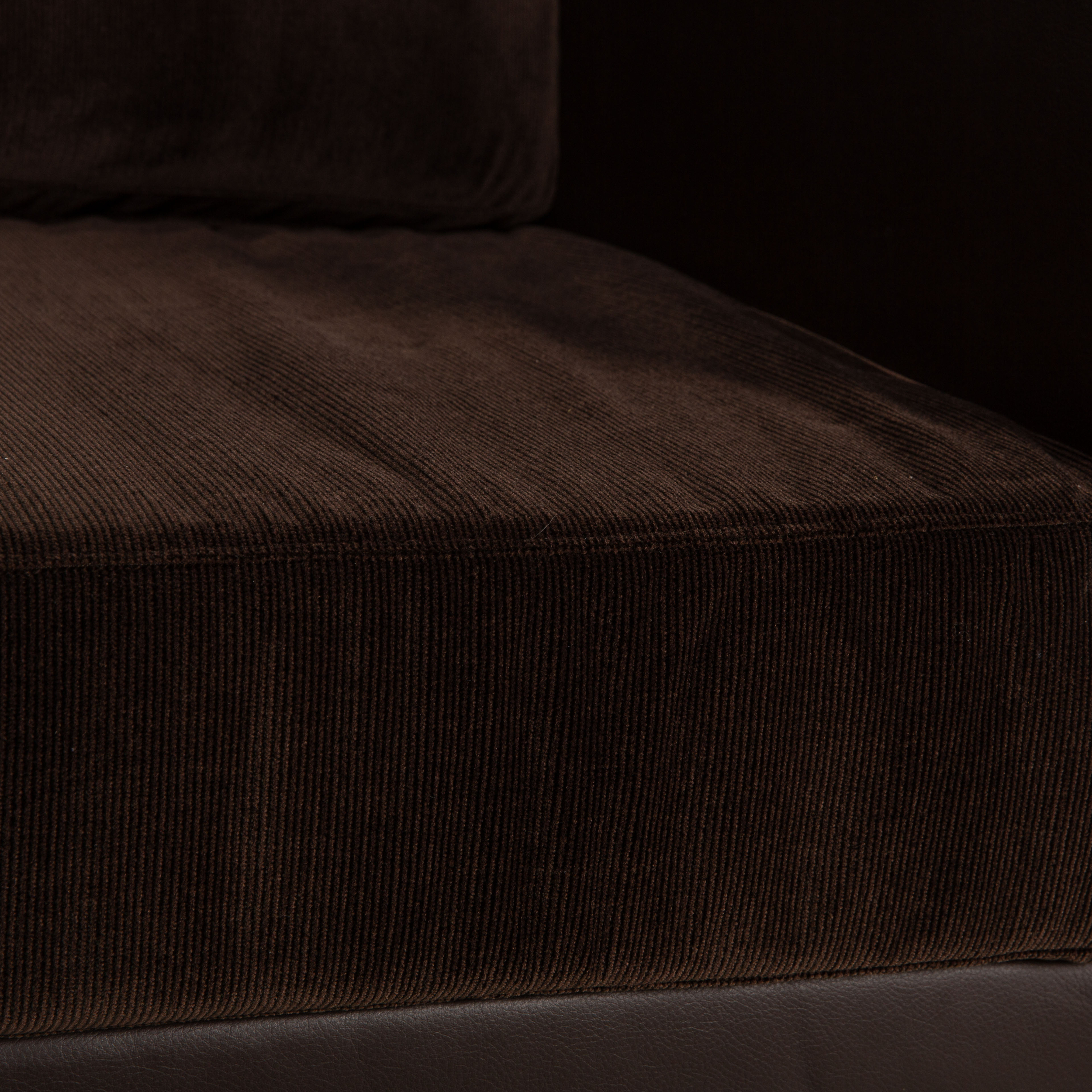 Sessel Leder Stoff Teilneubezug Braun