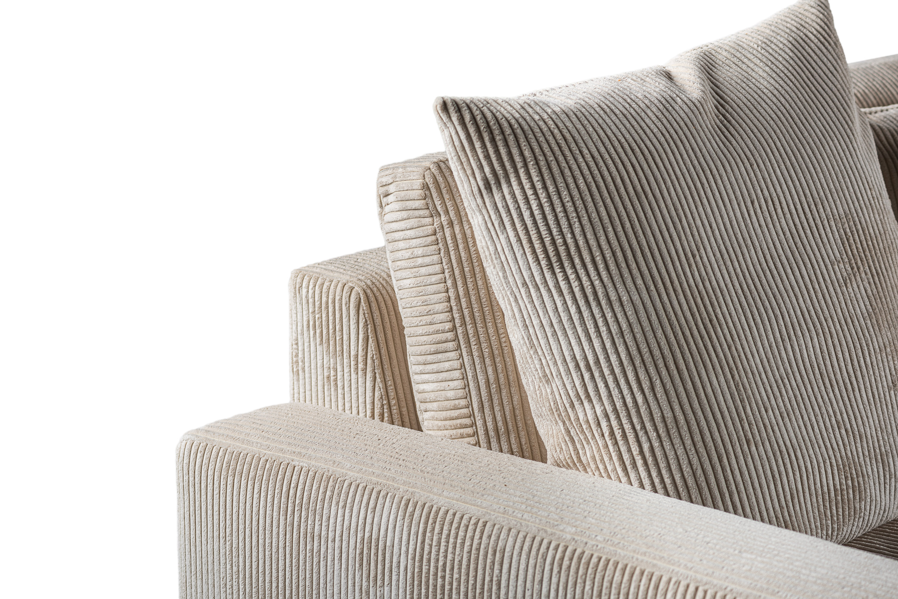 Sofa 3-Seater Right Left Beige