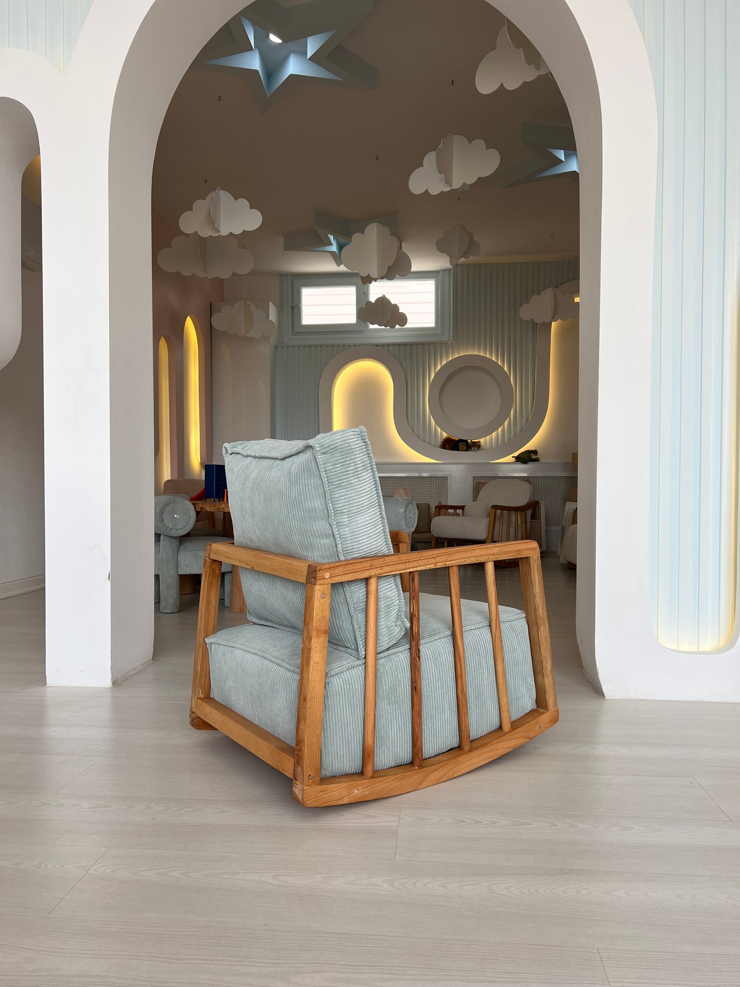 Sallanan Sessel Blau