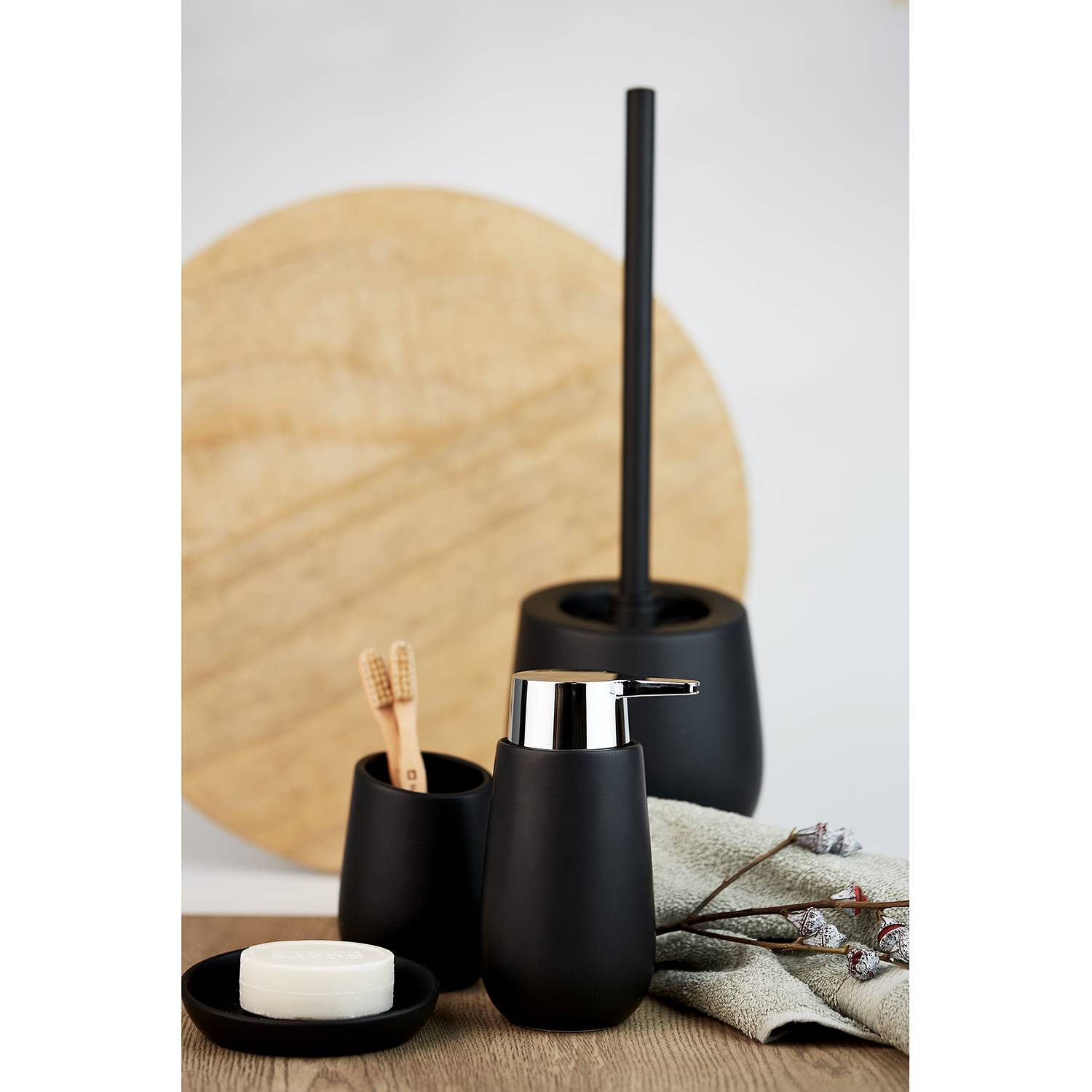 Seifenspender Badi Keramik Schwarz