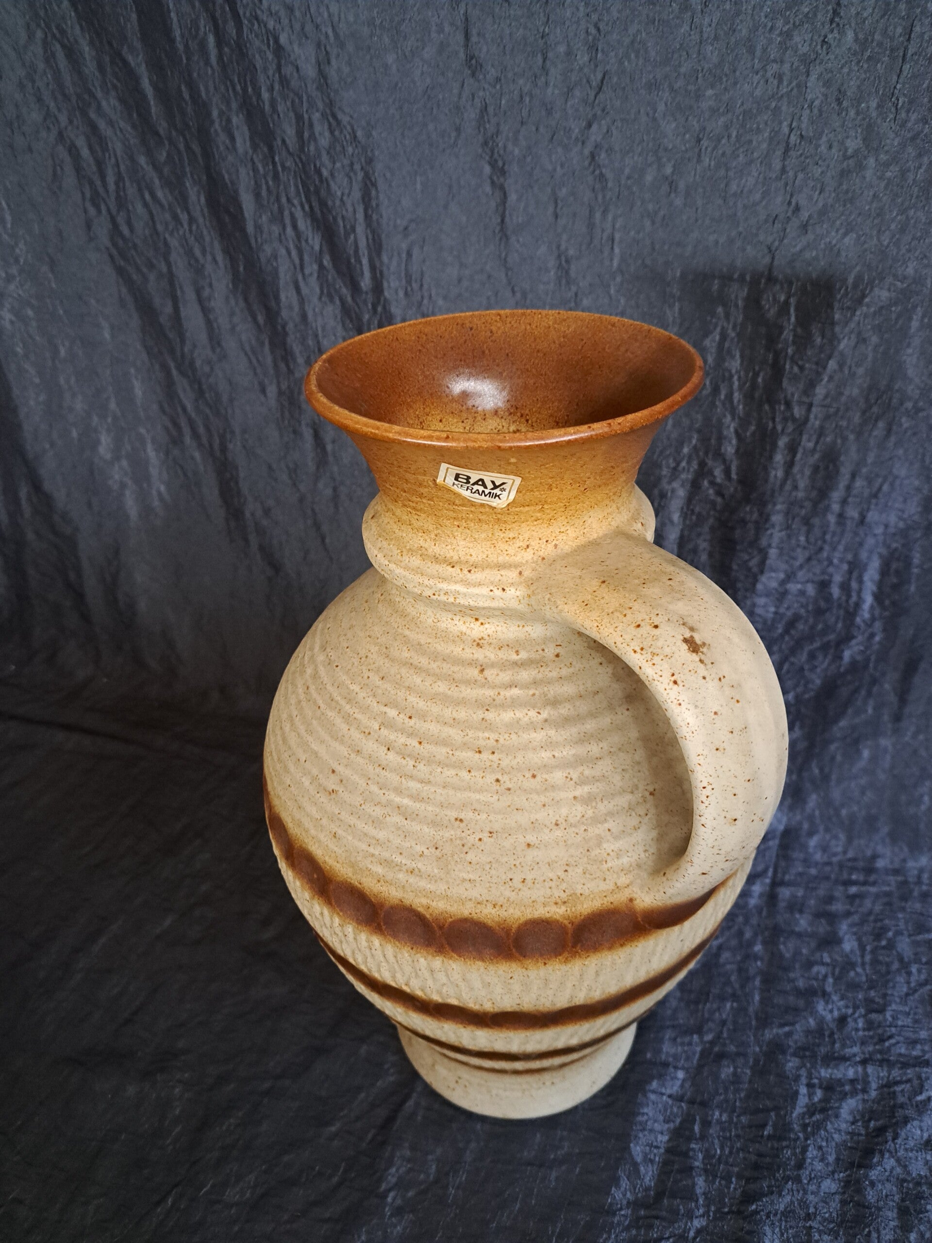 Vintage Keramik Vasen Creme Braun