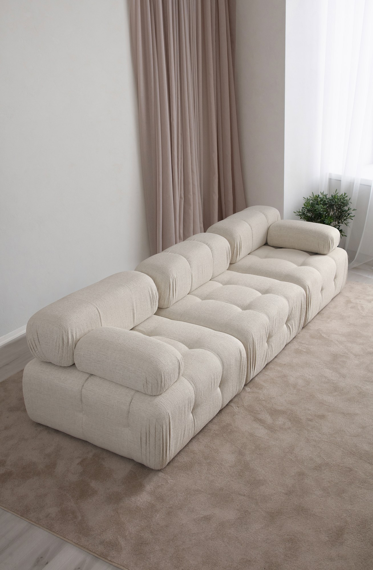 Doblo Modular Sofa 3-Seater Cream Bouclé