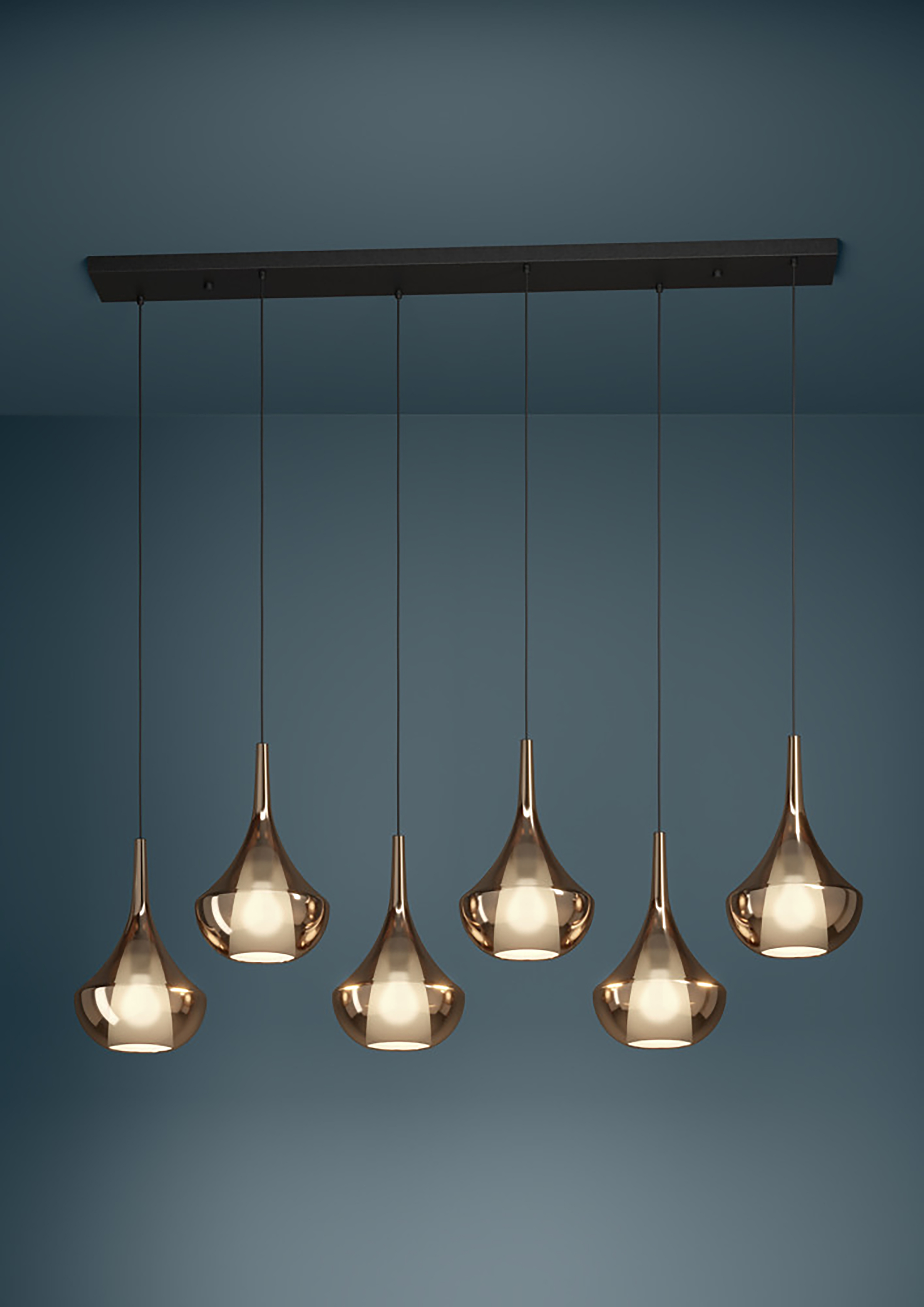 Pendant light Almoster Type B 6-Light Steel Black Copper