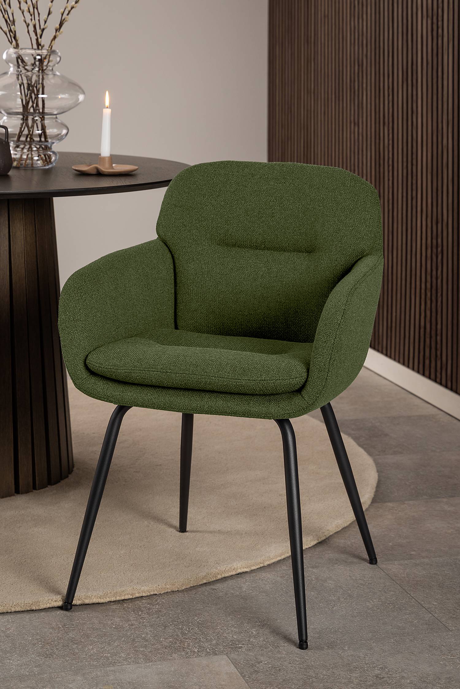 Armchair LAVINA Fabric Steel Dark Green