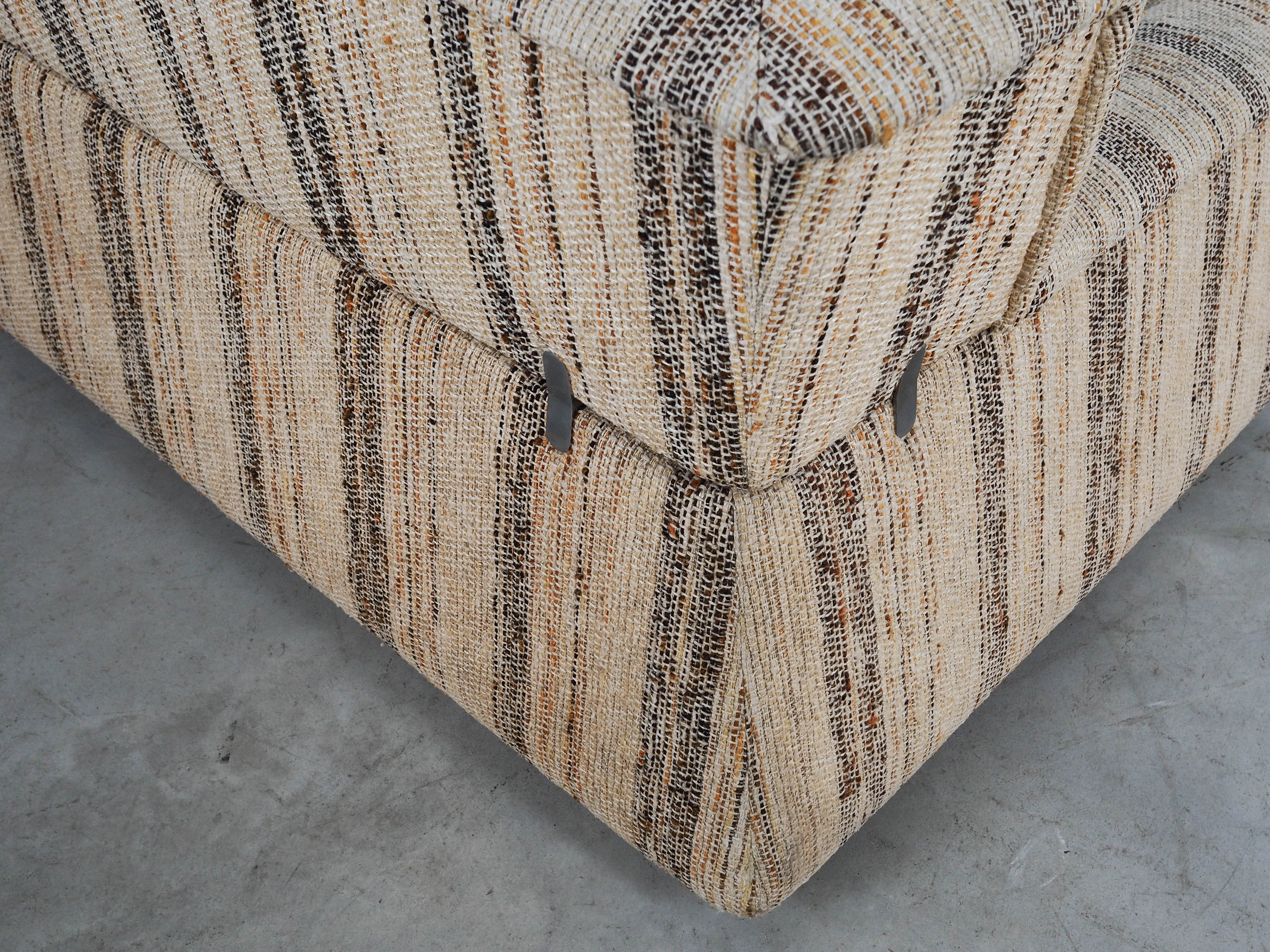 Saporiti Sofa 3-seater Fabric Beige Wood 1960s