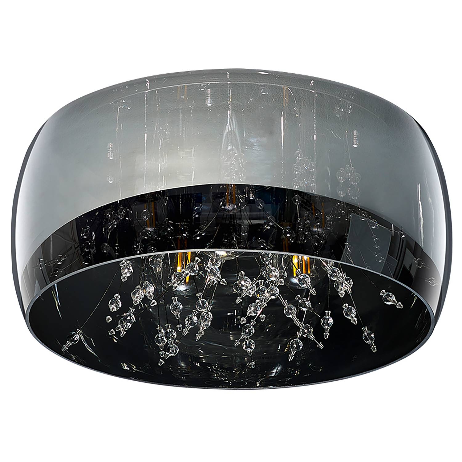 Deckenleuchte Crystel Rauchglas Stahl Durchmesser: 34 cm