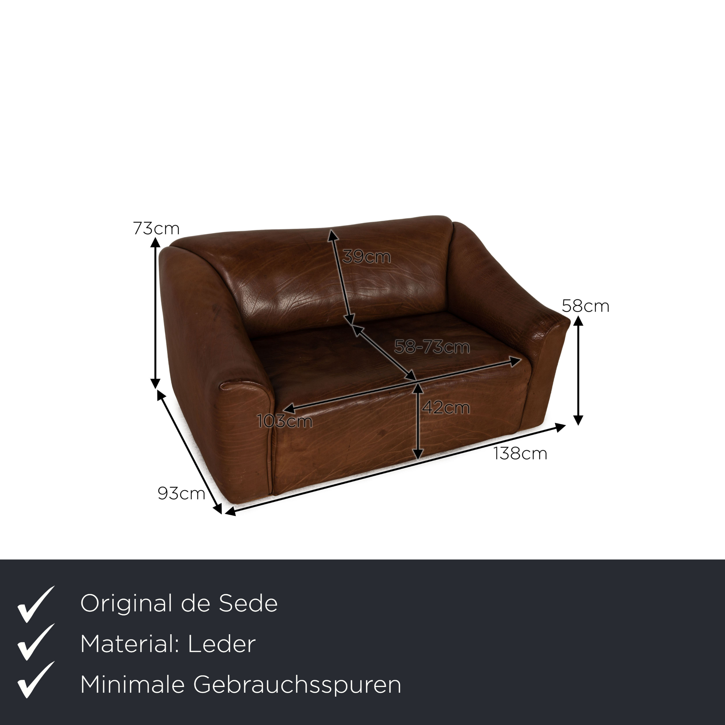 DS 47 Sofa 2-Sitzer Leder Braun