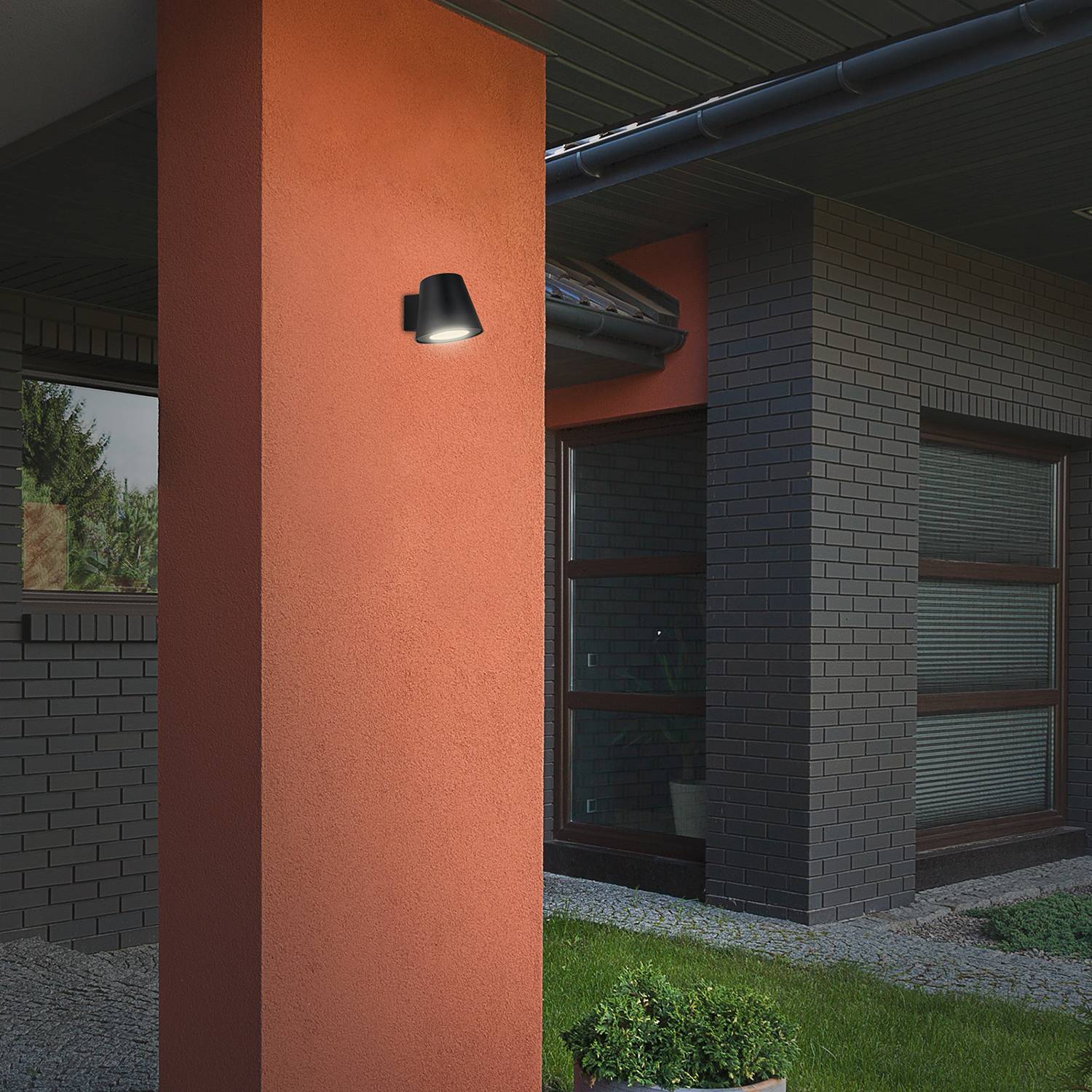 Neapel LED-Außenwandleuchte Klarglas Aluminium 1-flammig
