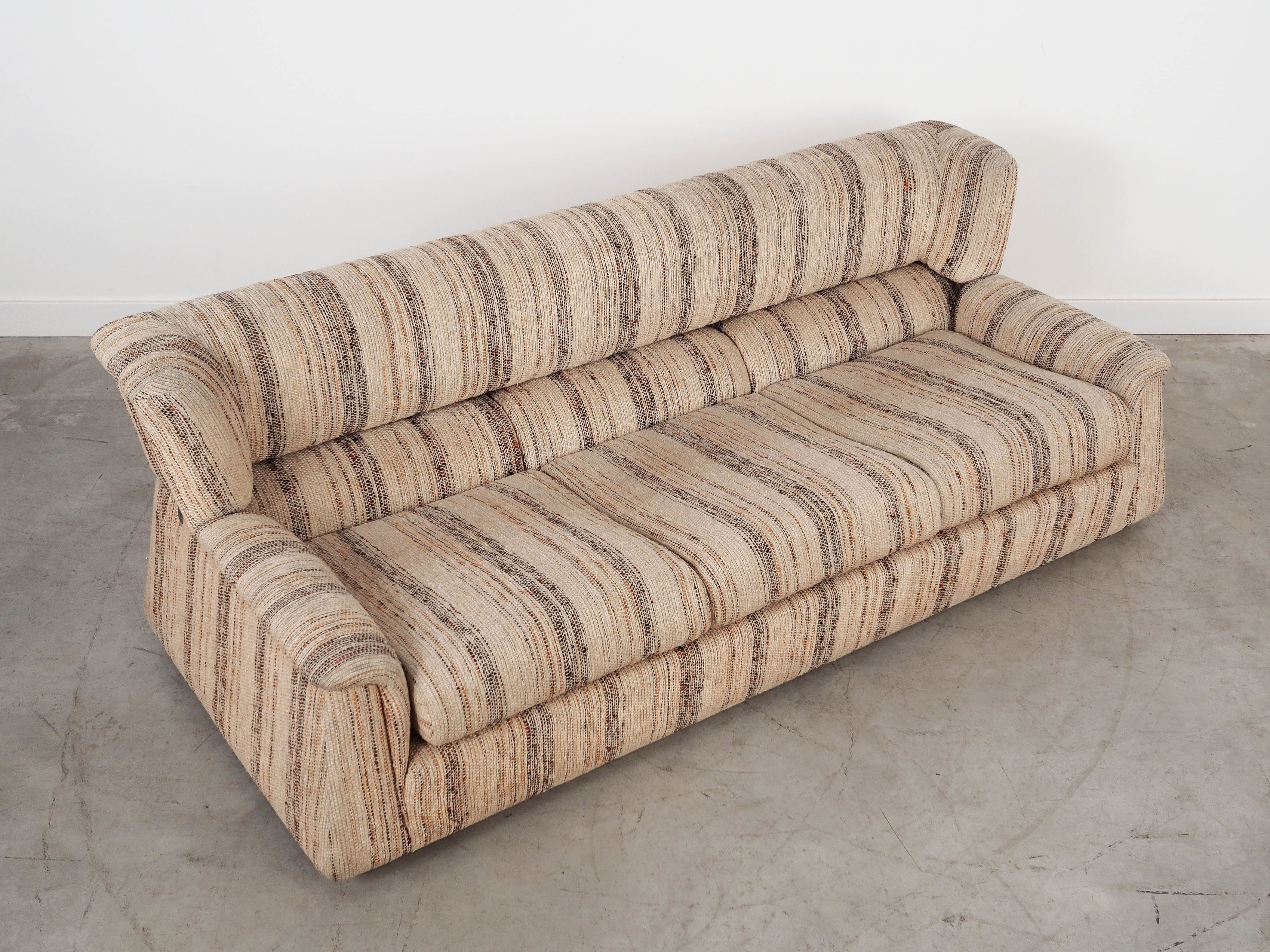 Saporiti Sofa 3er Sitz Stoff Beige Holz 1960er Jahre