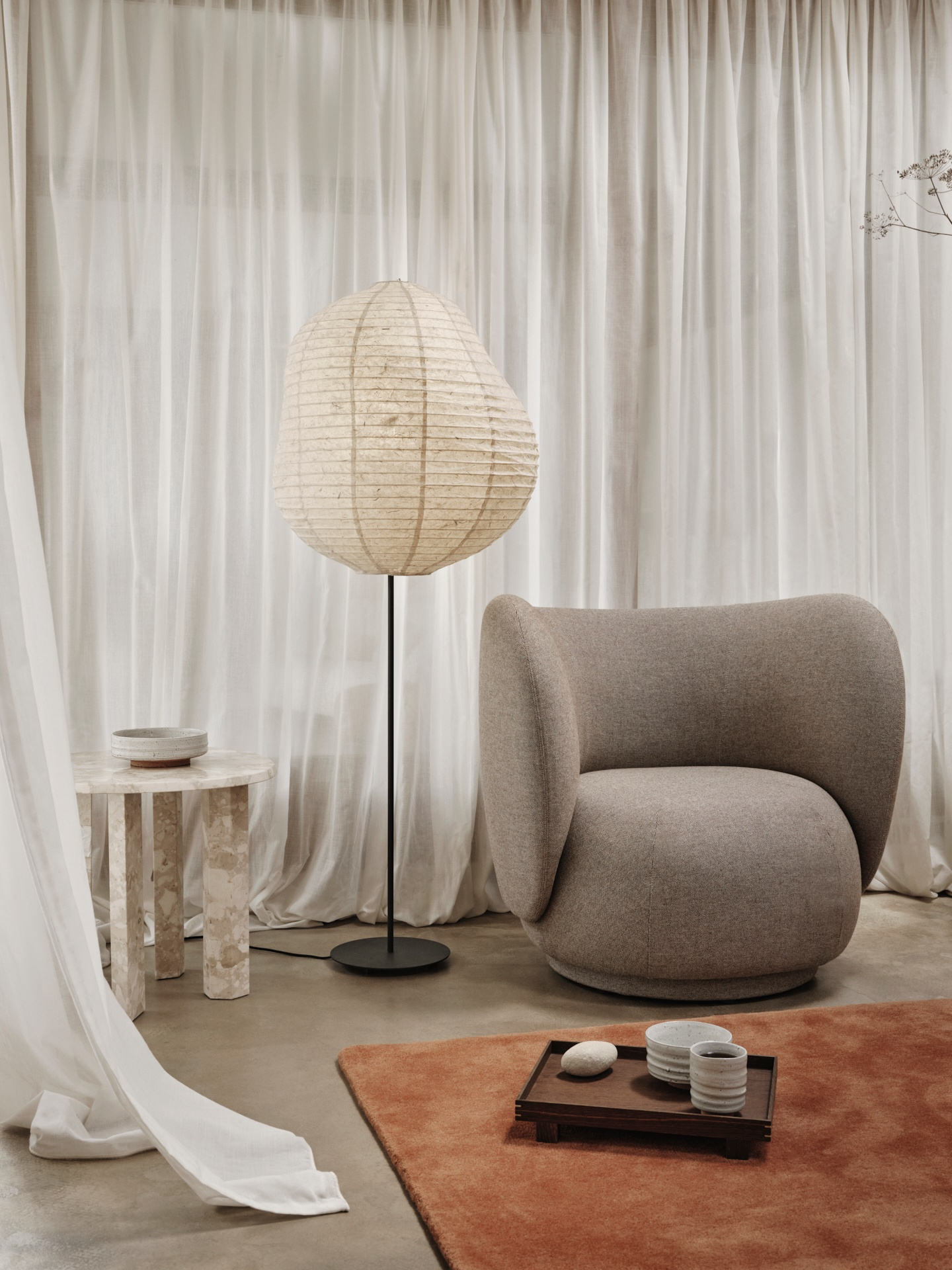 Kurbis Stehleuchte Beige