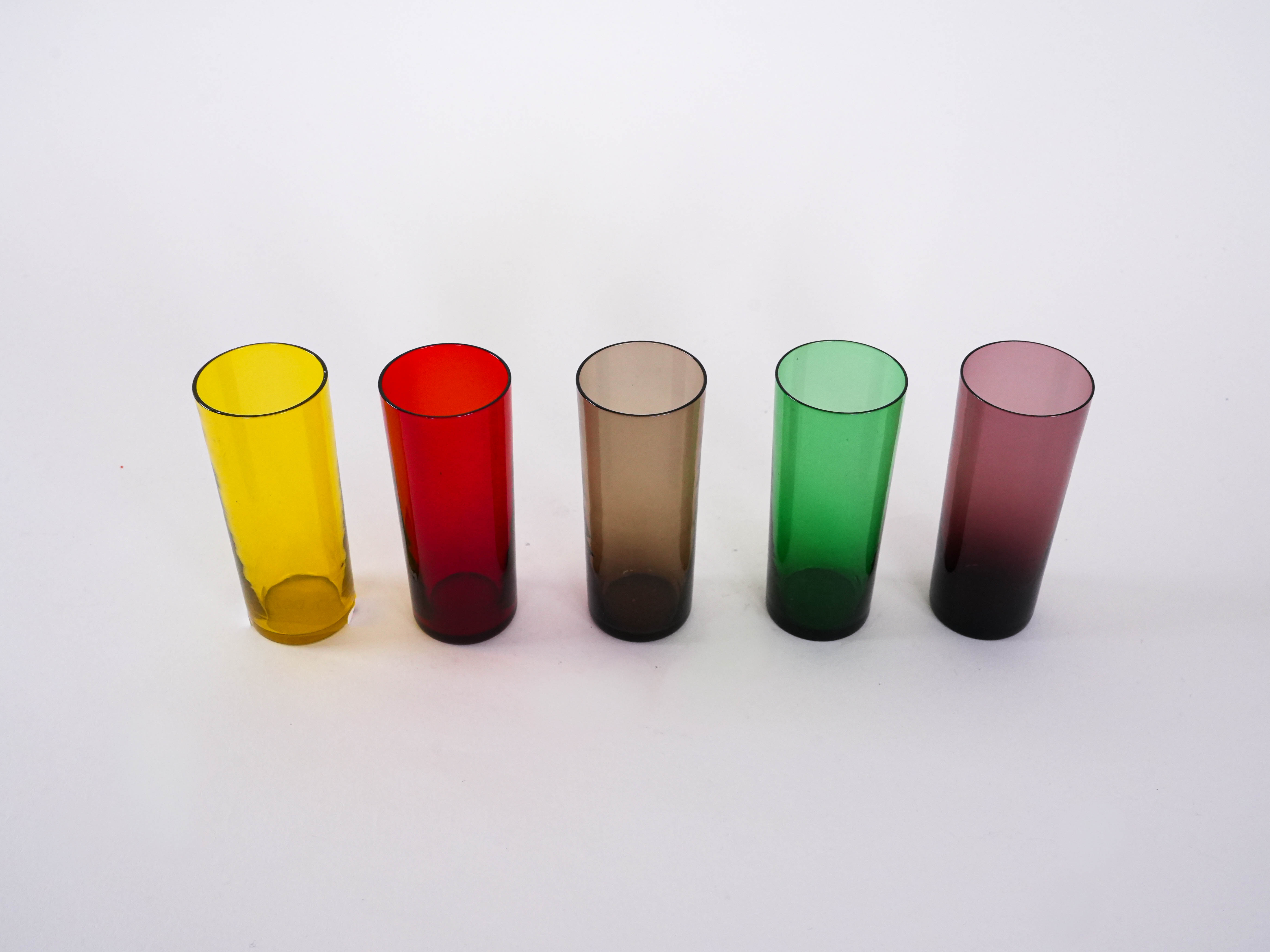 Glass Set Multicolored 1960s