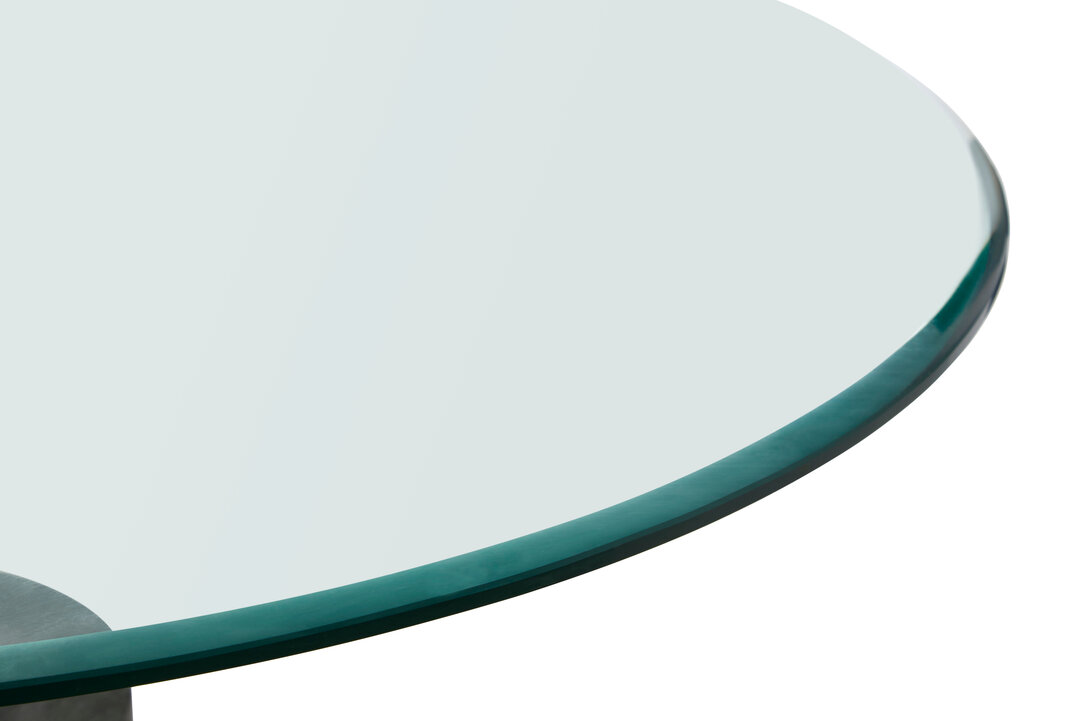 Rany Side Table Marble Glass Black