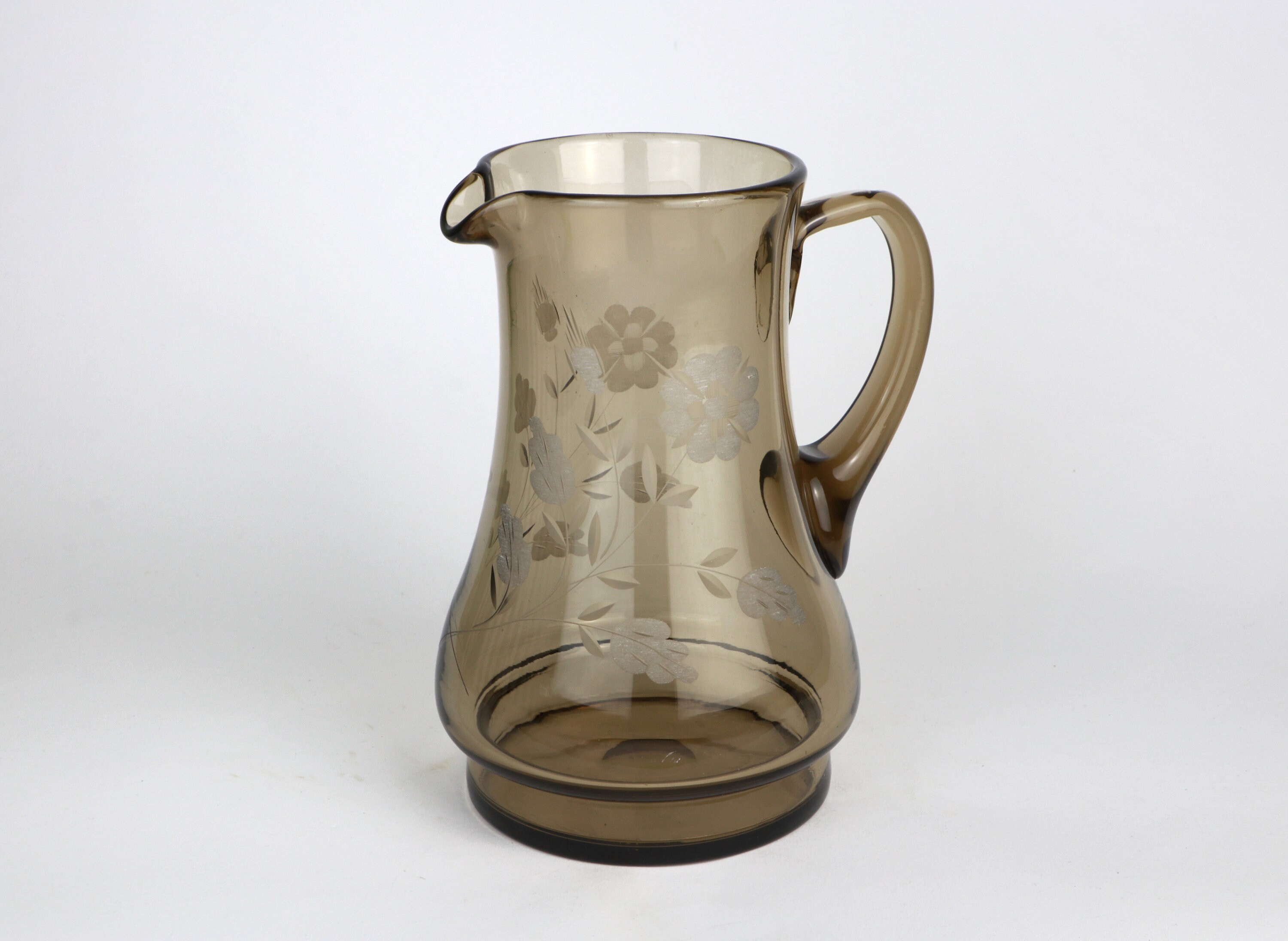 Vintage carafe, smoked glass, 1950s