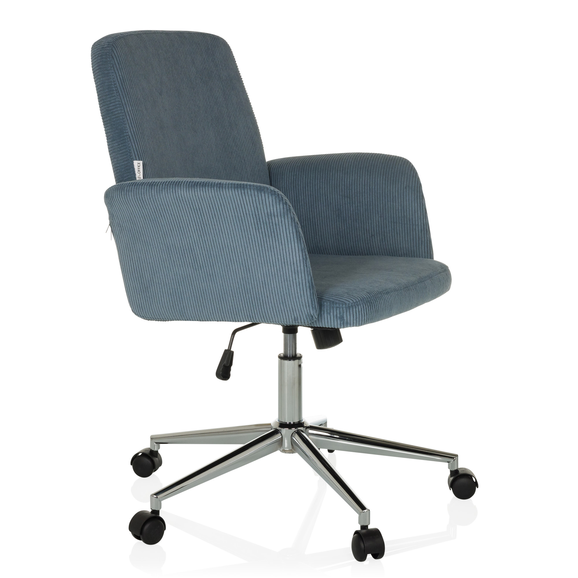 SOLAO CORD Bürostuhl Drehbar mit Cord-Optik Taubenblau