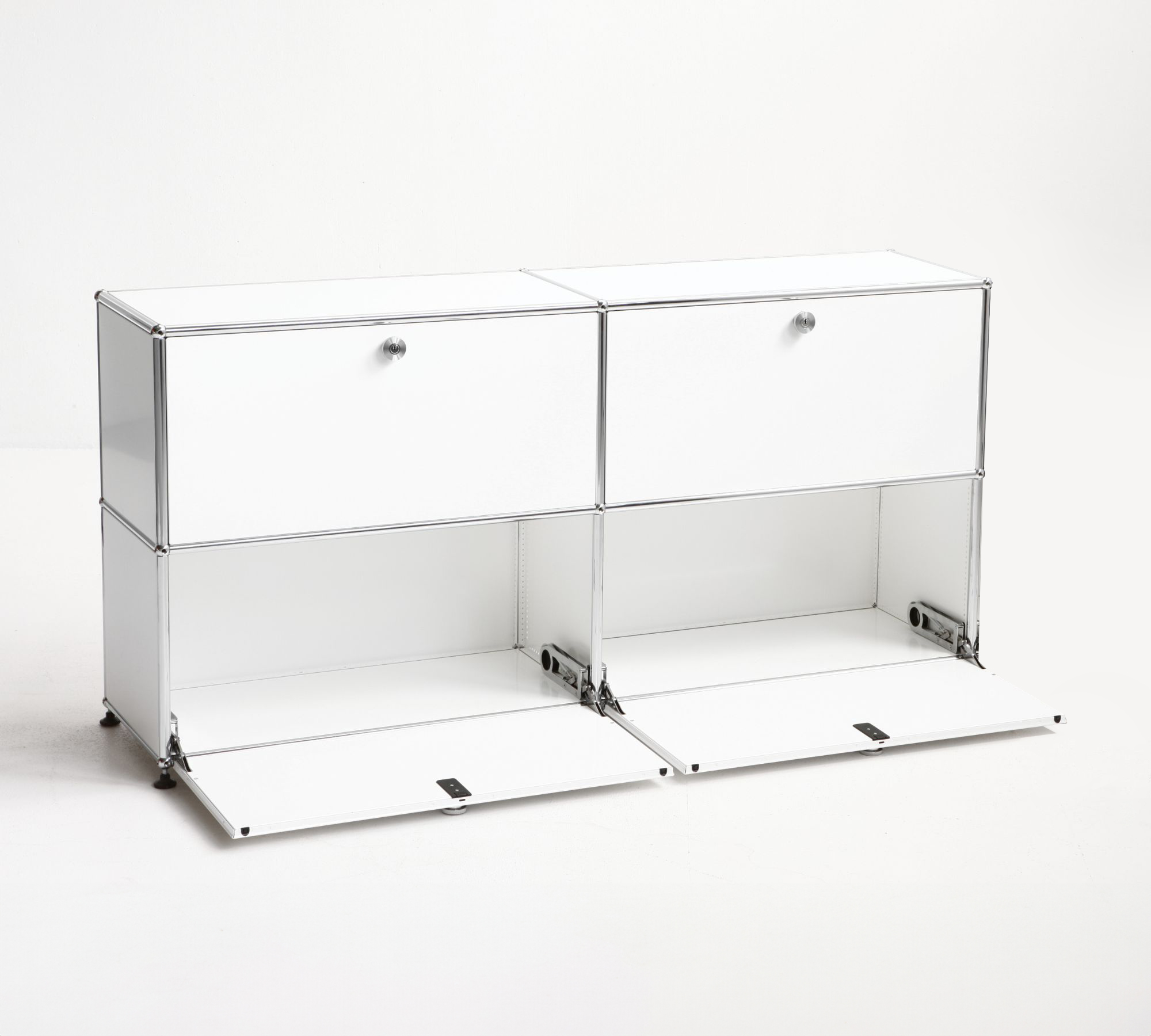 Sideboard 2x2 Mit 4 Klapptüren Reinweiss