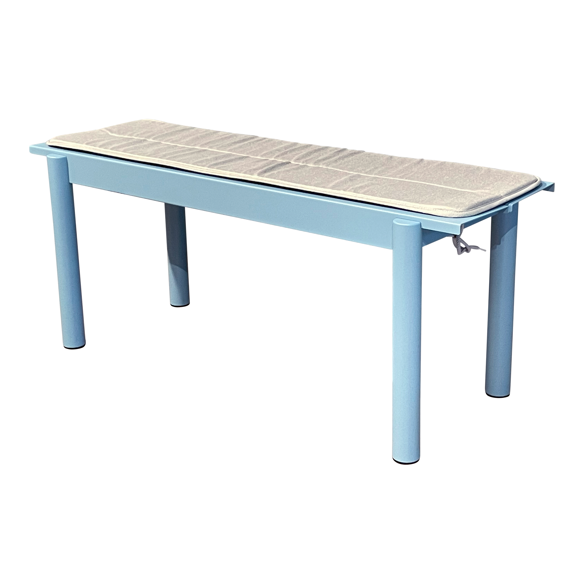 Linear Steel Bench Outdoorbank Stahl Pale Blue