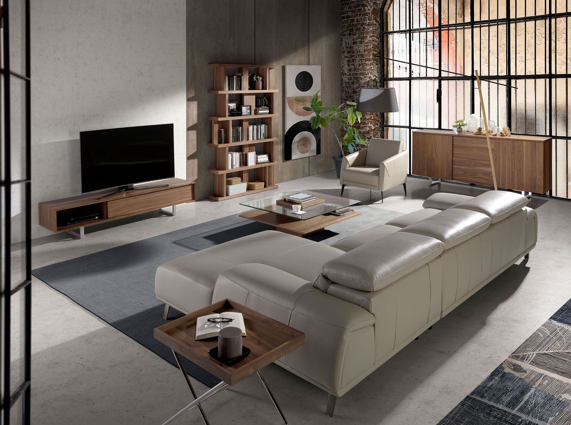 Rectangular side table brown