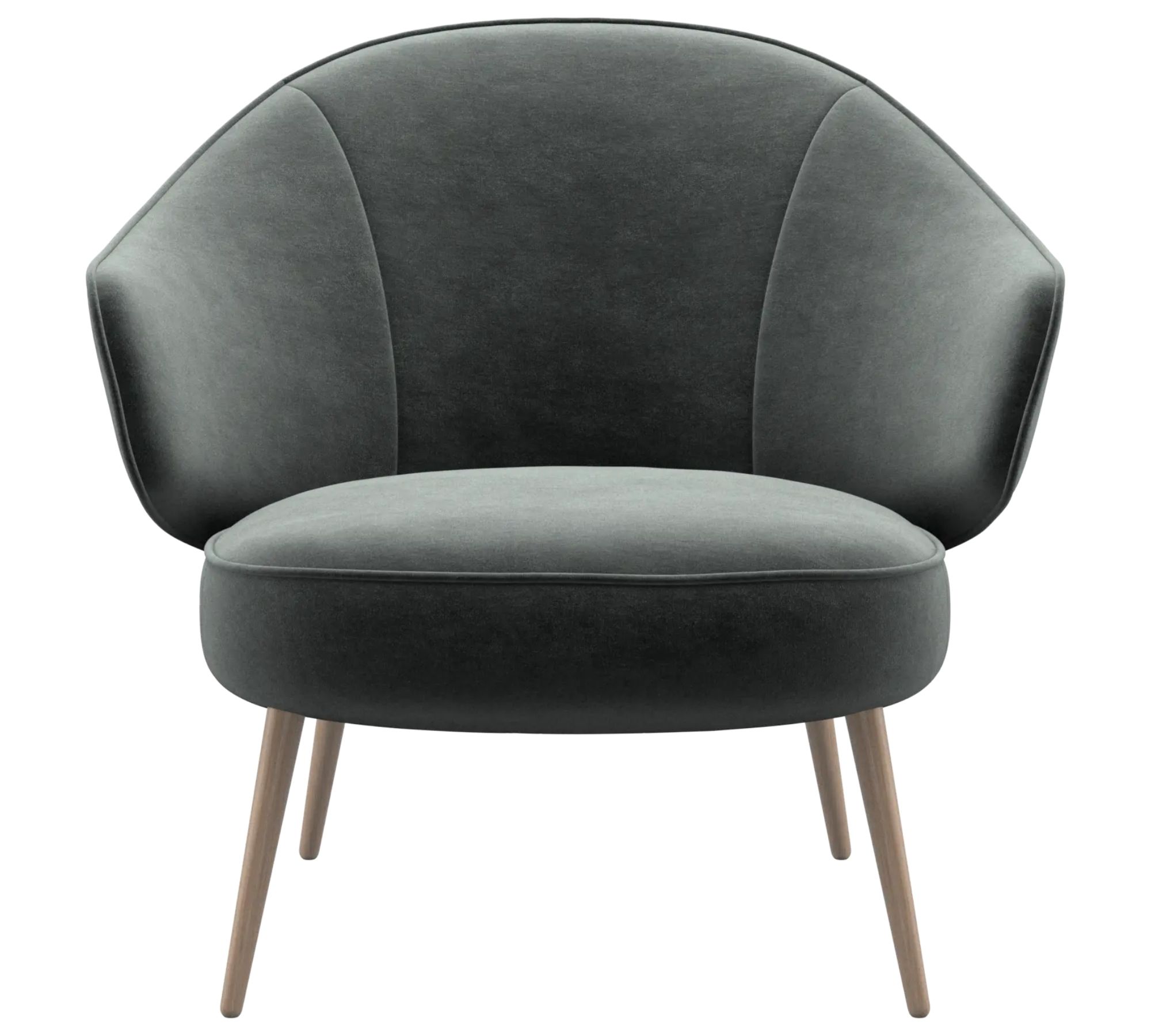 Charlotte Sessel Samt Eichenholz Velvet 3032 Graugrün
