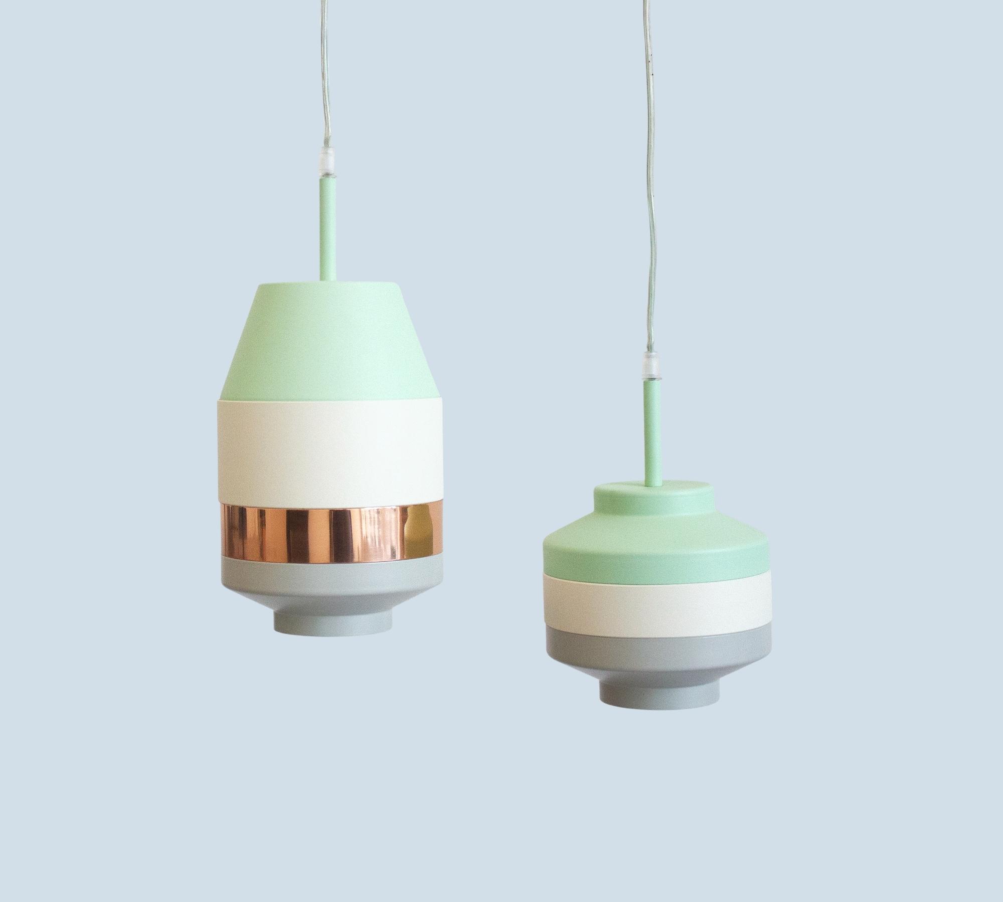Anik Hängeleuchte Mint / Bronze