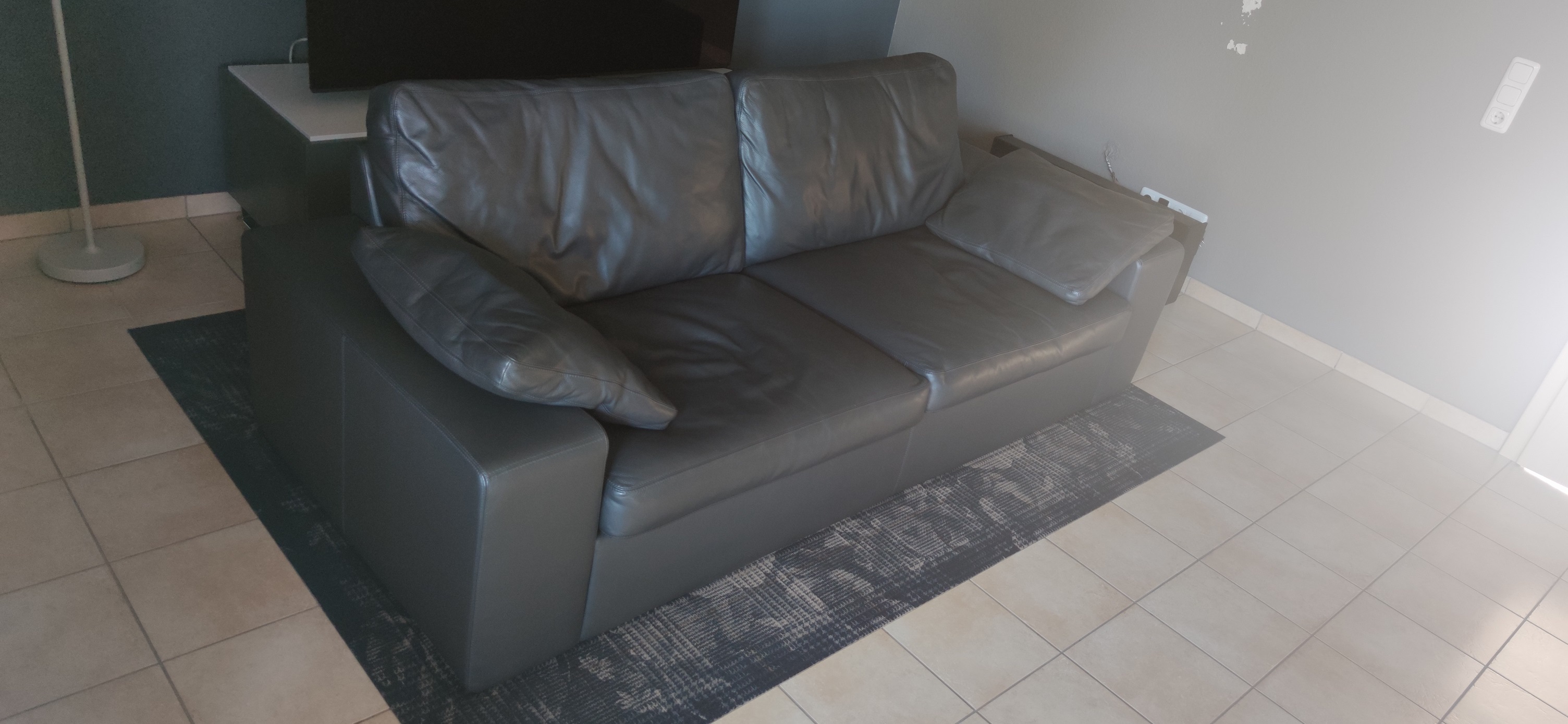 Conseta Sofa 3-Sitzer Leder Anthrazit