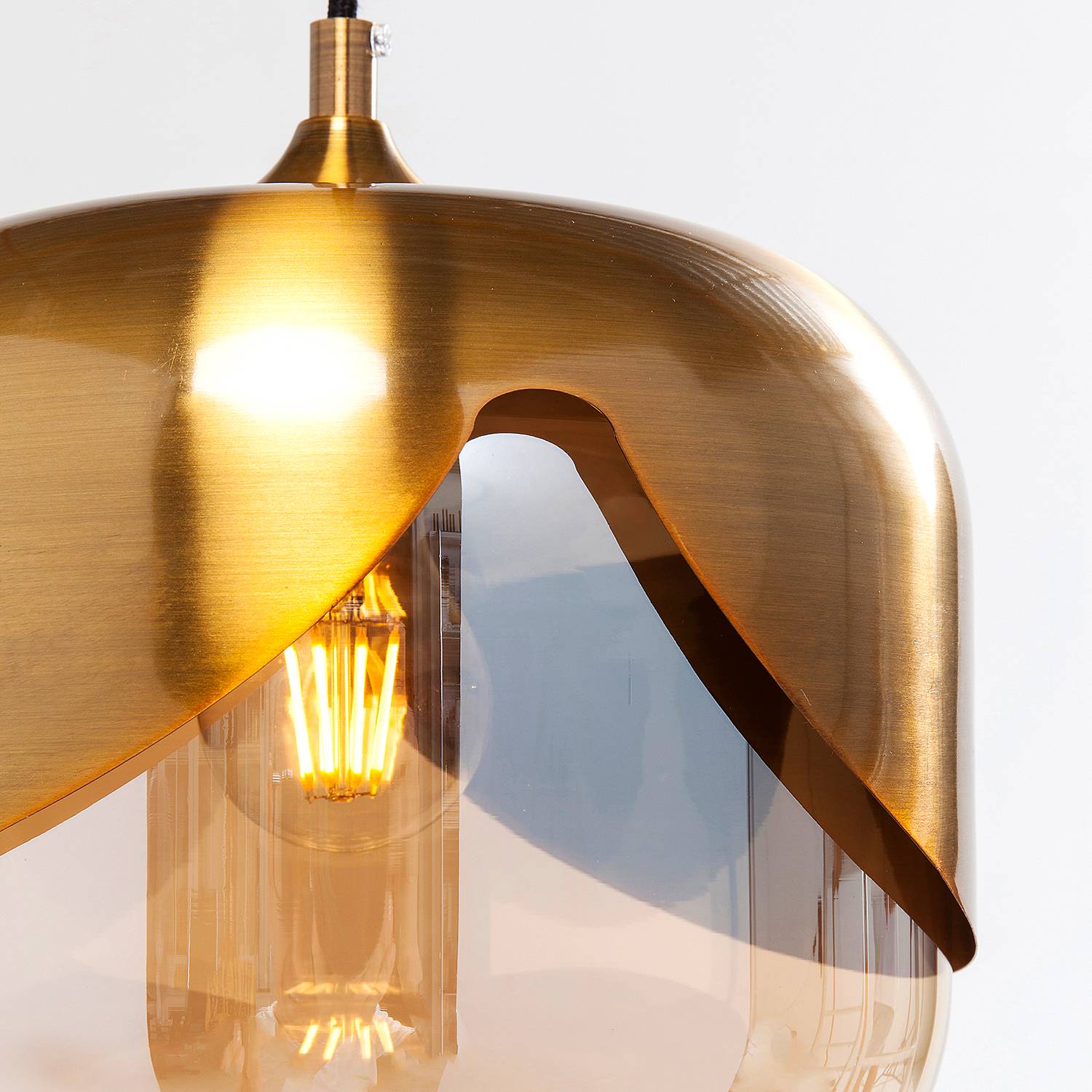 Pendelleuchte Golden Goblet 1-Flammig Glas Stahl 