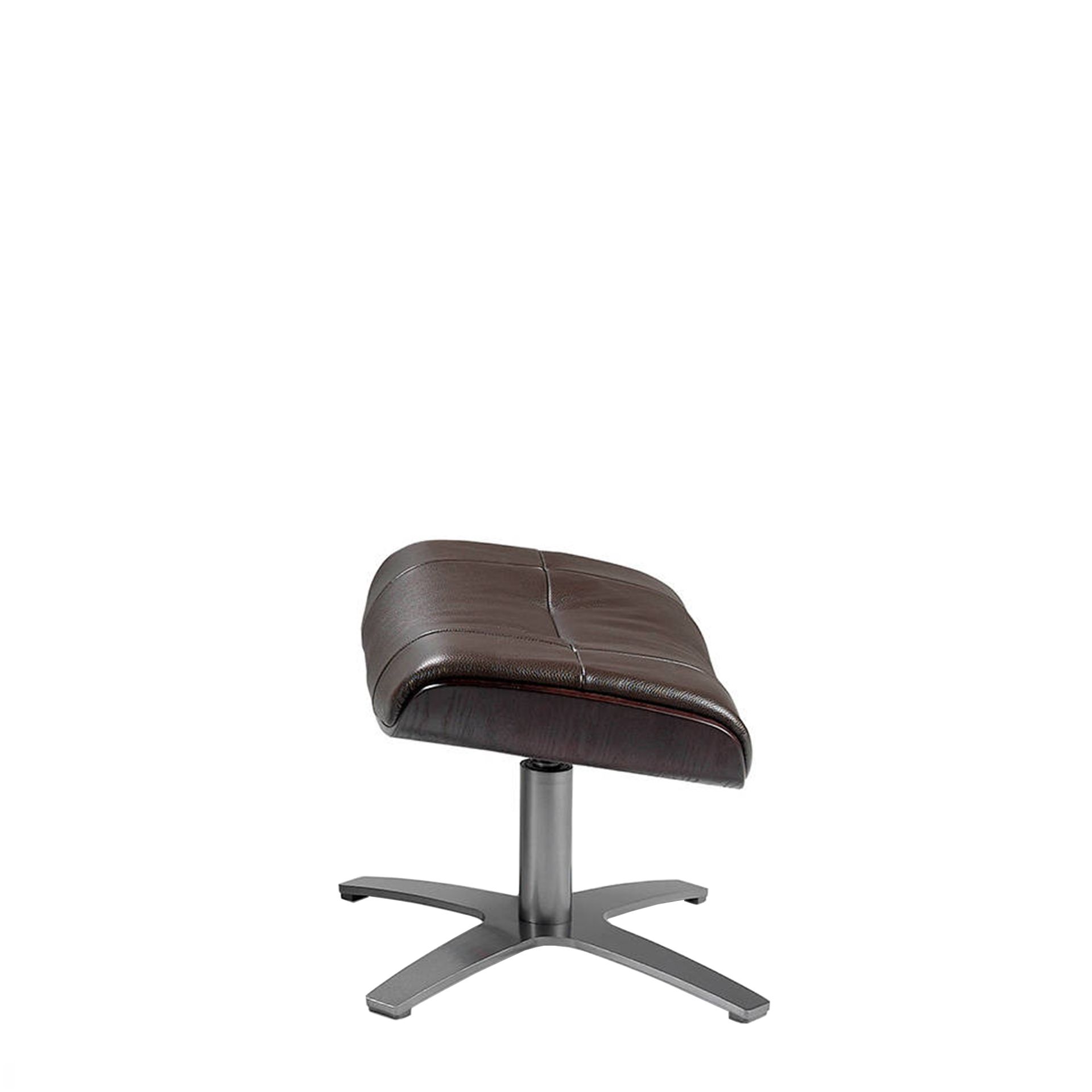 Fußhocker Leder Schokoladenbraun