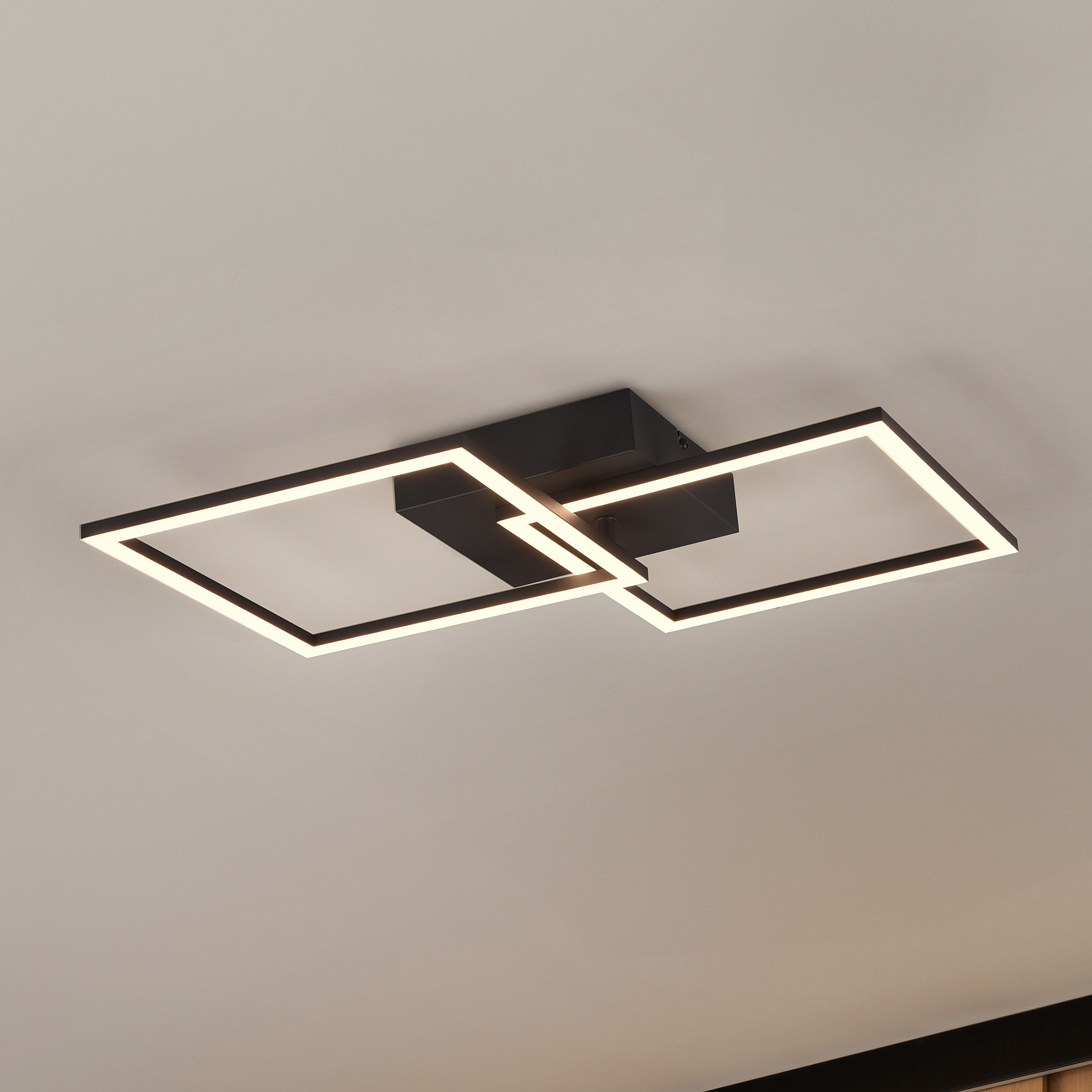 LED-Deckenleuchte Trail Schwarz Ø 60cm