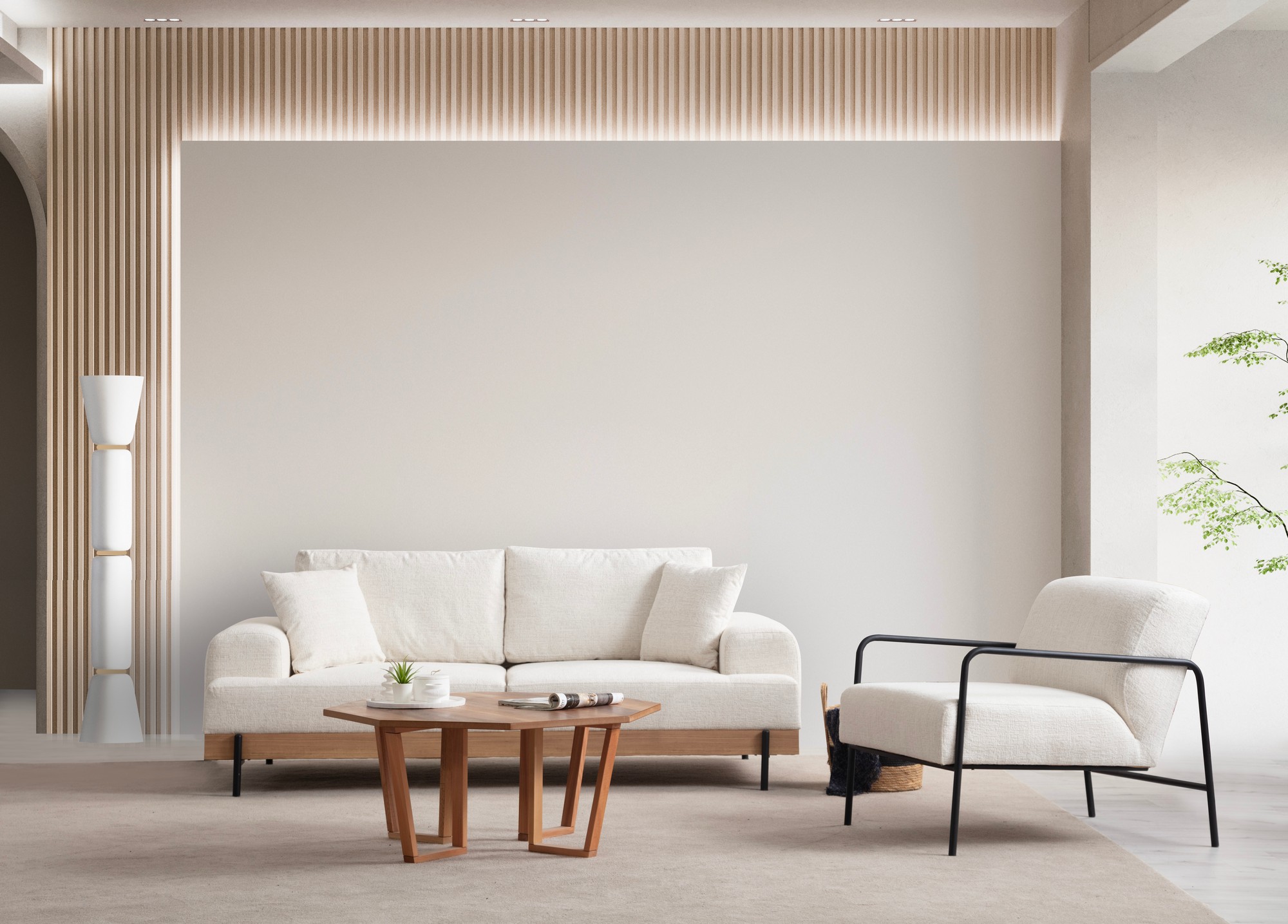 Eti 3-Sitzer Sofa Weiss