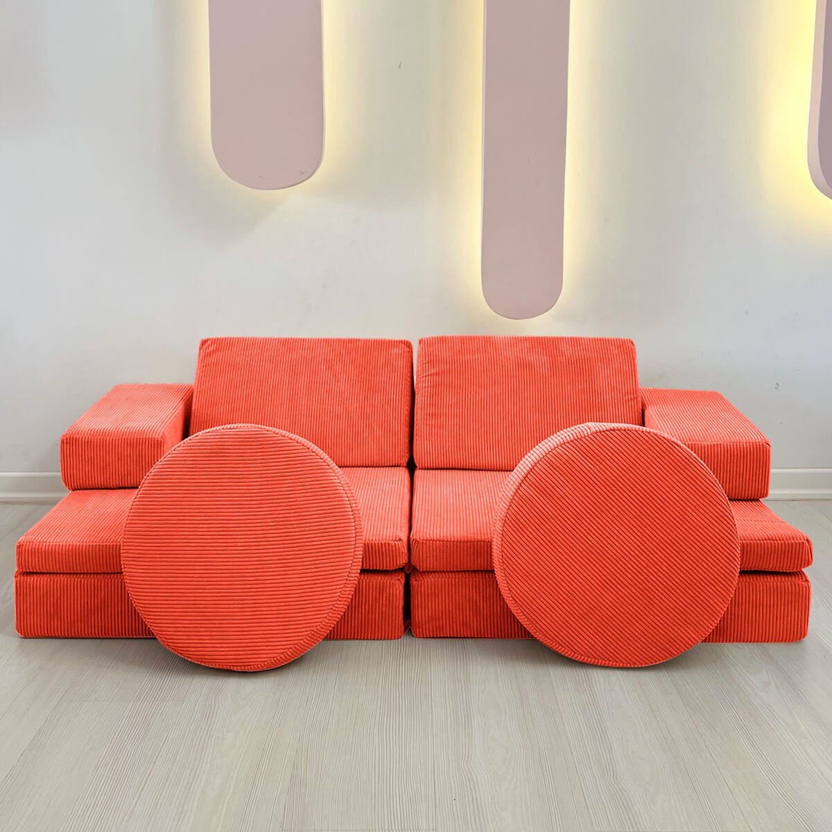Puzzle Sofa Bed 2-Seater Orange