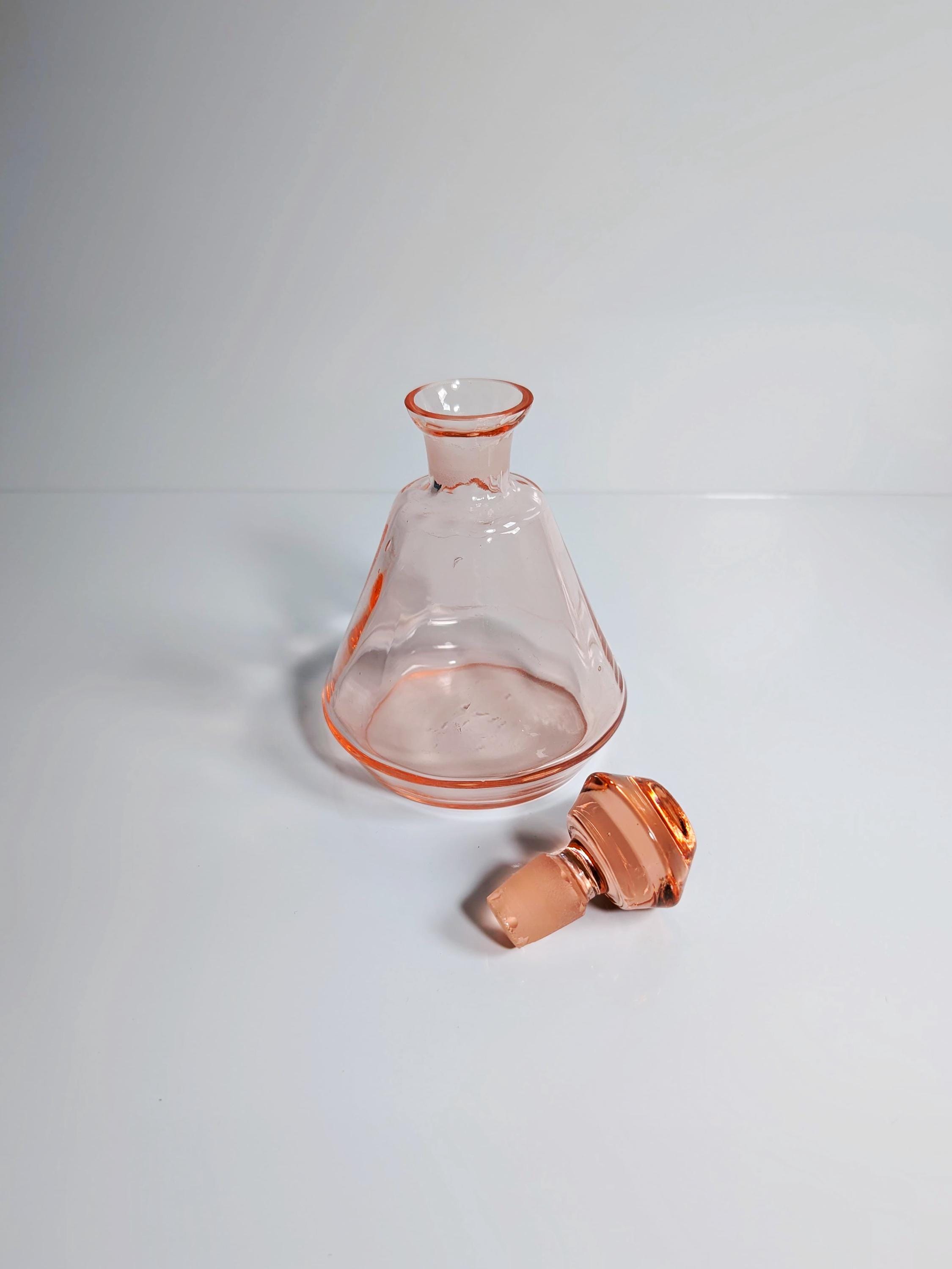 Art Deco Likör Set Glas Rosa 1920er Jahre