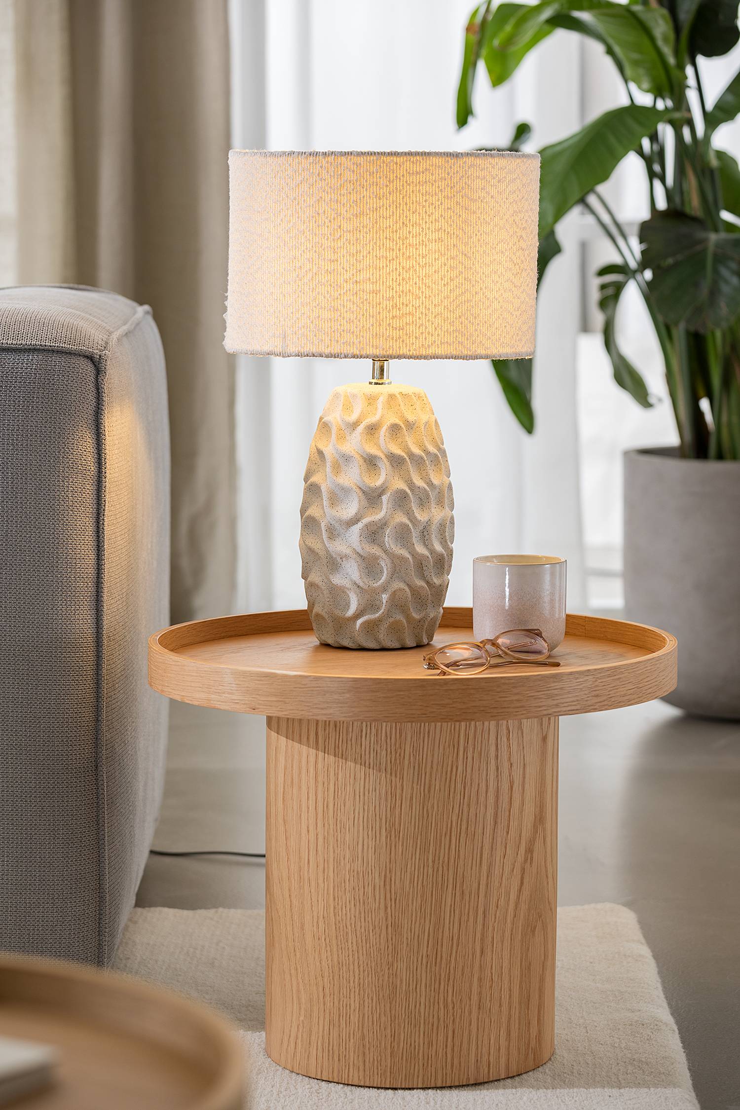 Table lamp MARLENE 1-light ceramic textile