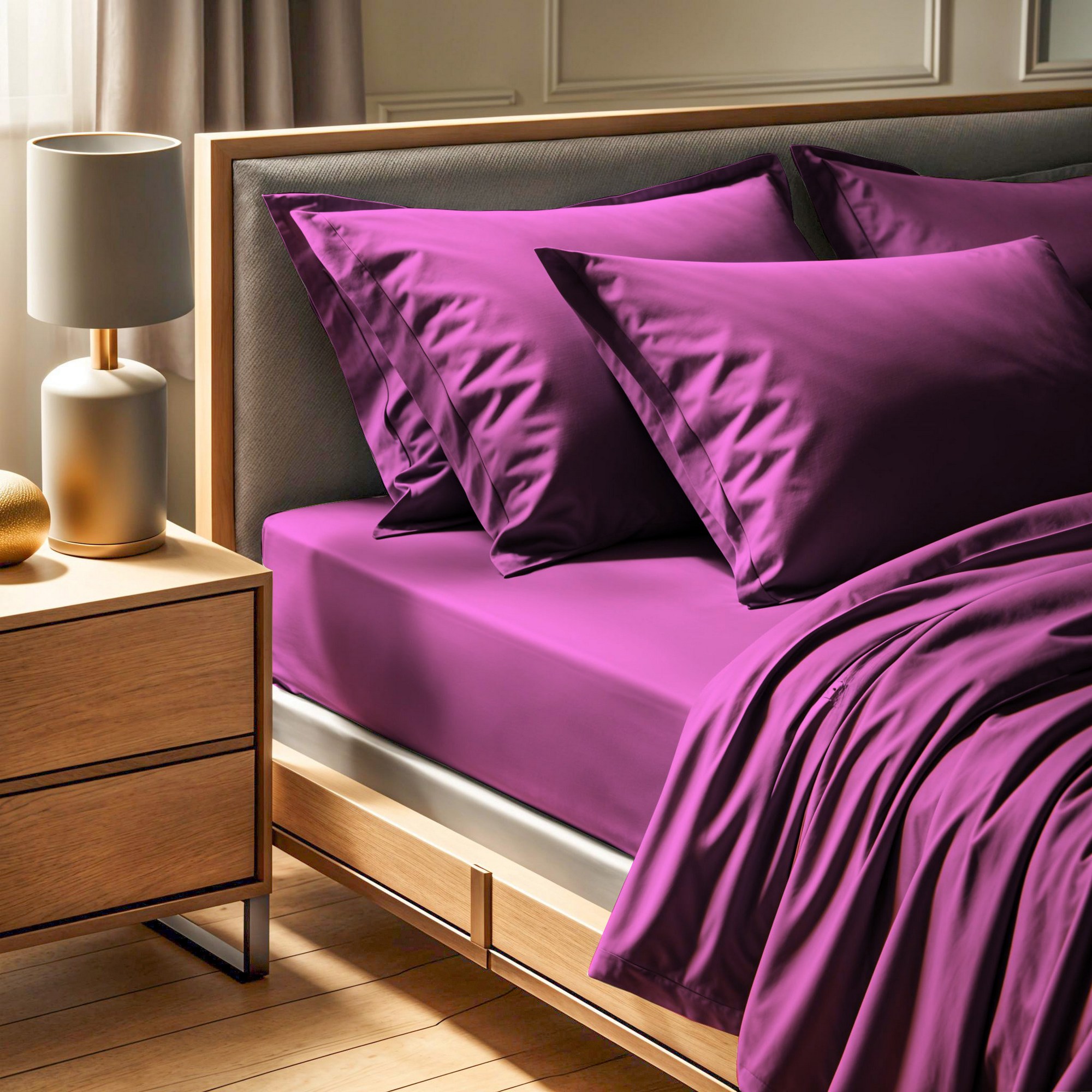 Fitted sheet Cotton Violet 100cm x 200cm