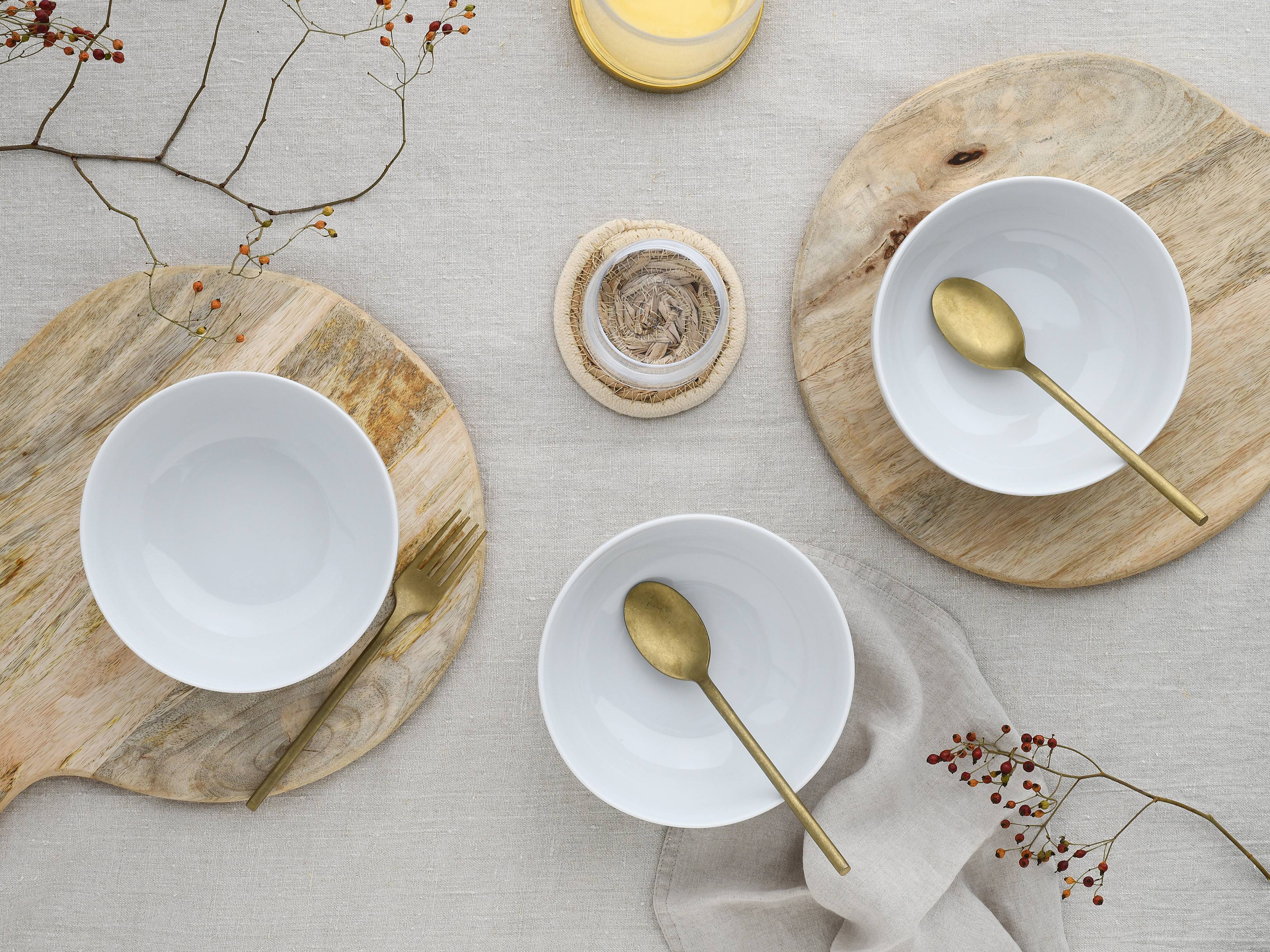 4x Bowl Porcelain White