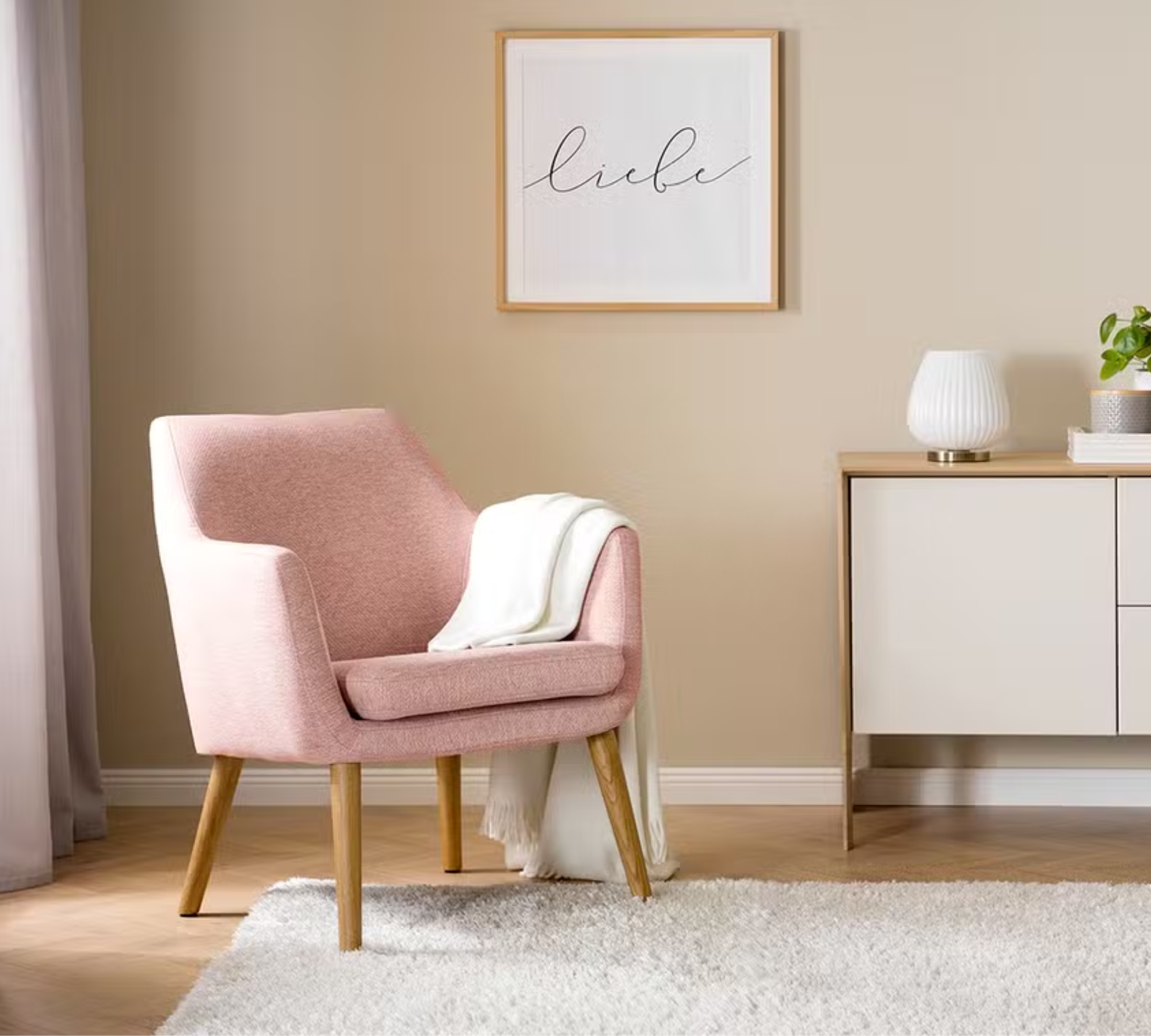 Loungesessel Webstoff Stefka Rosa