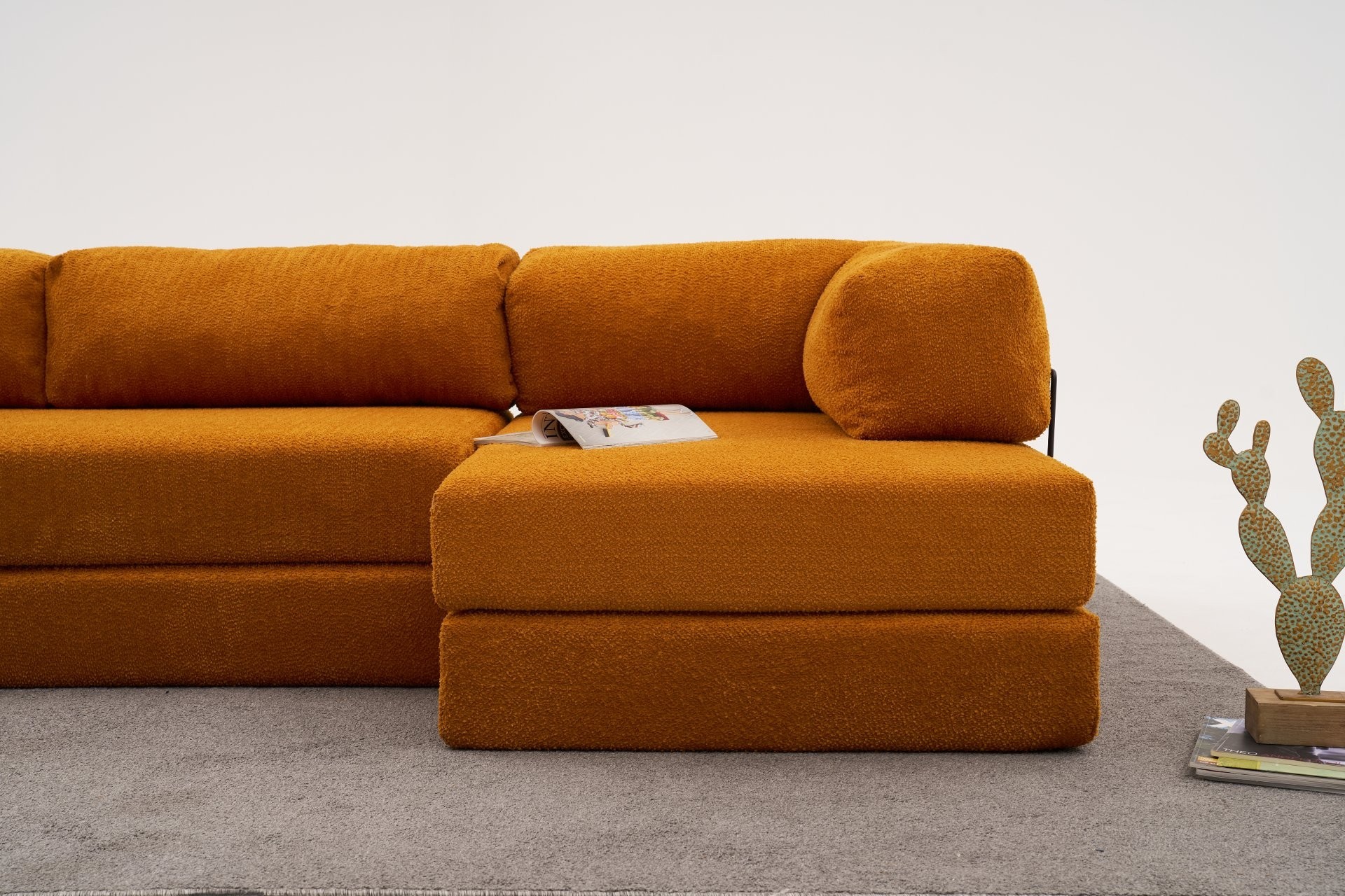 Comfort Schlafsofa Récamiere Rechts Orange