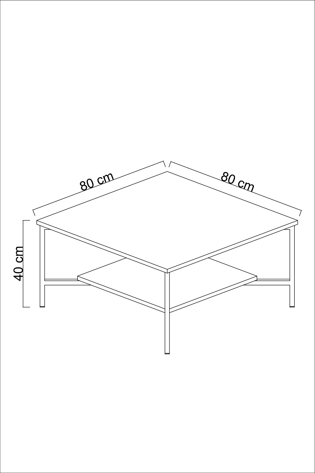 Black Line Couchtisch Holz Weiß Schwarz