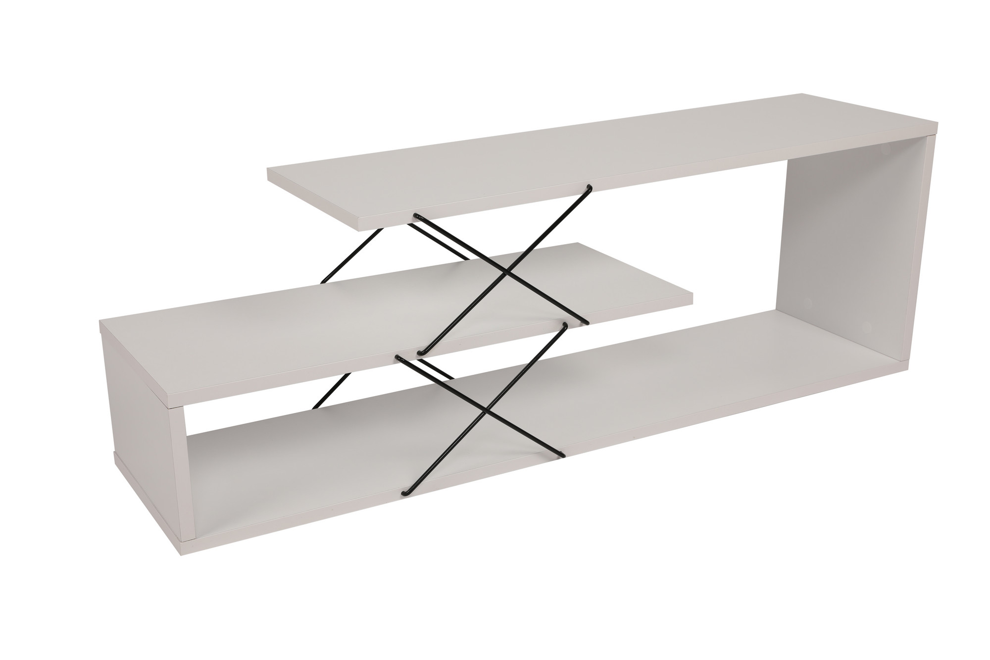 Zigzag Lowboard Wood Veneer White