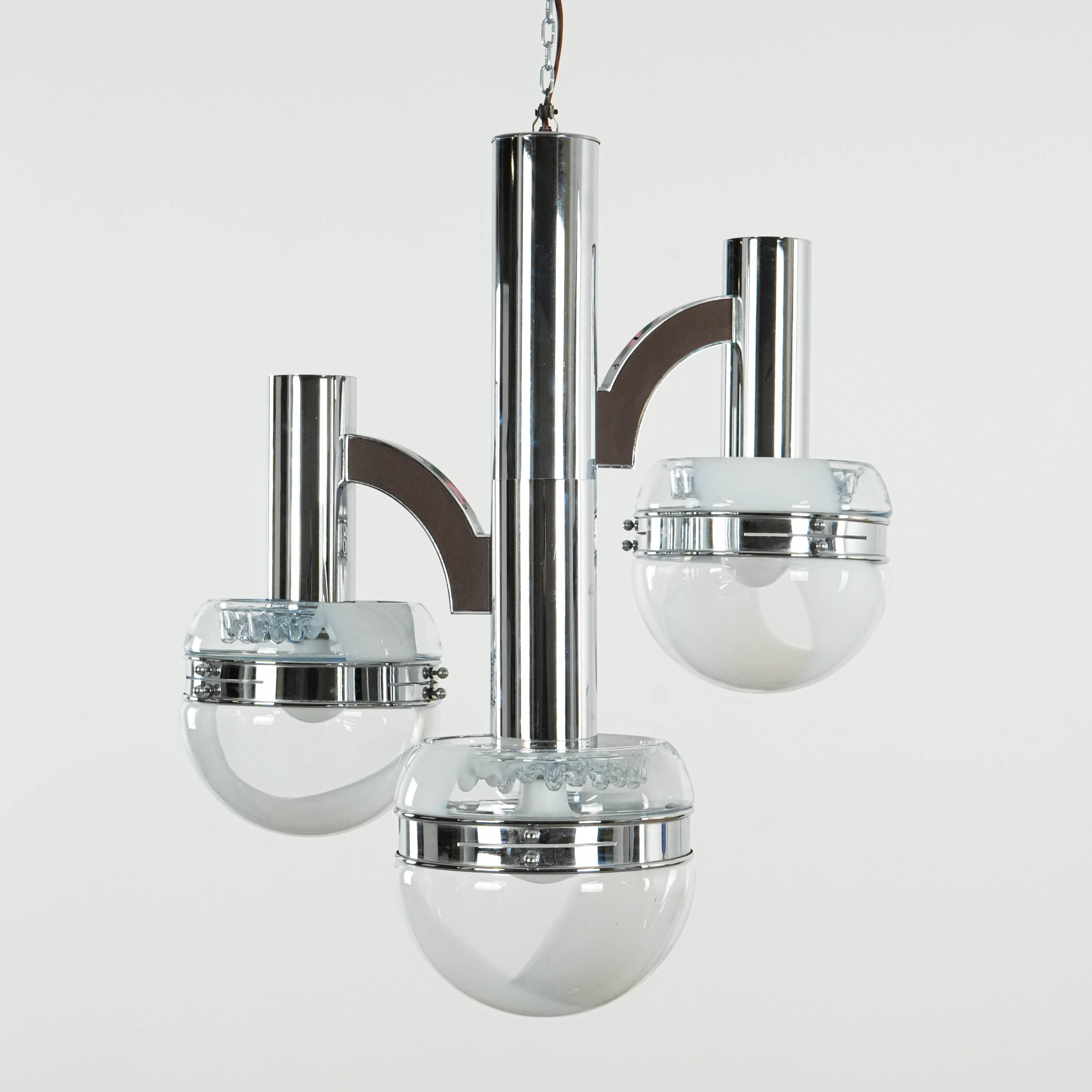 Lampadario Space Age in vetro di Murano anni '70