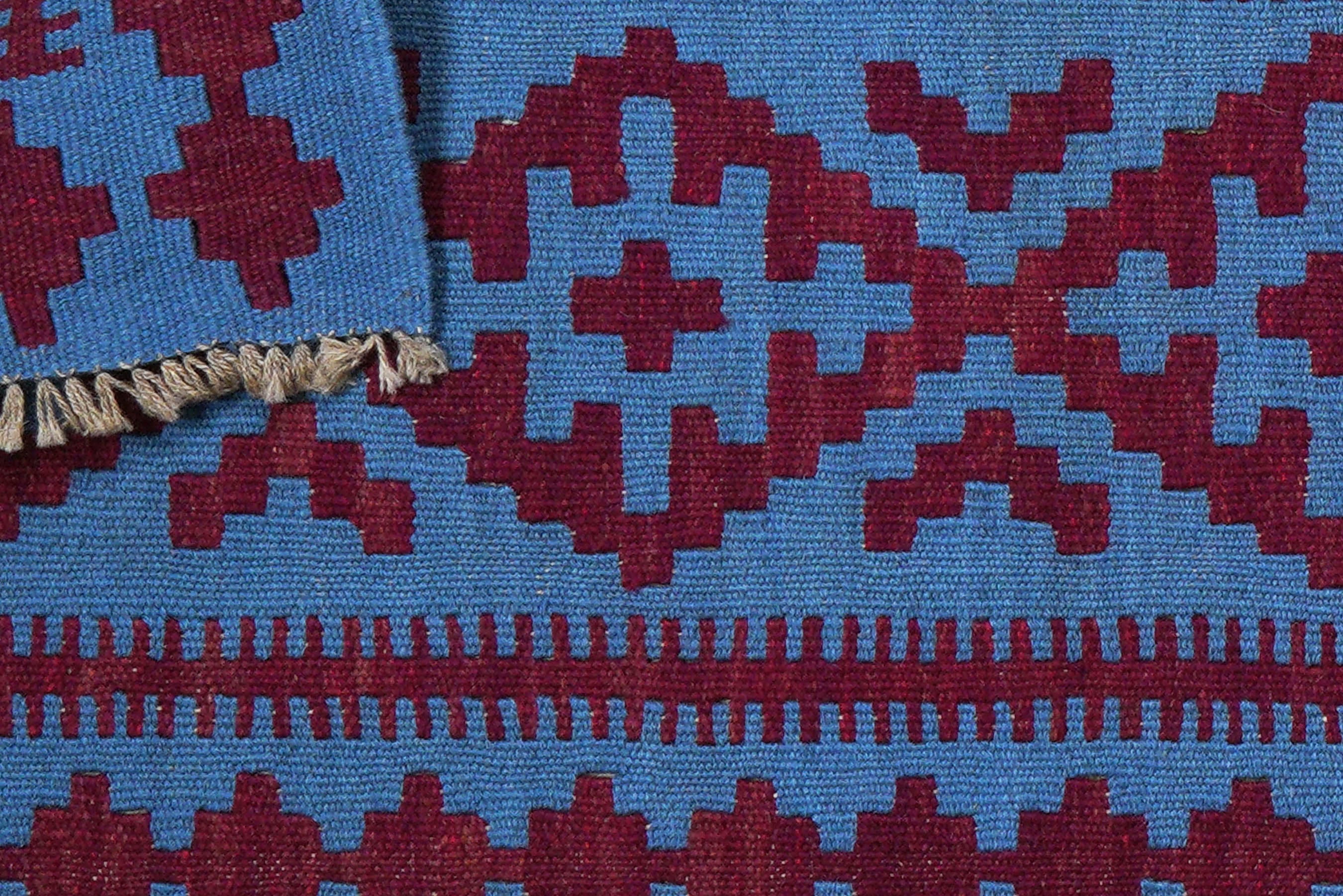 Kilim Gashgai Teppich Wolle Blau