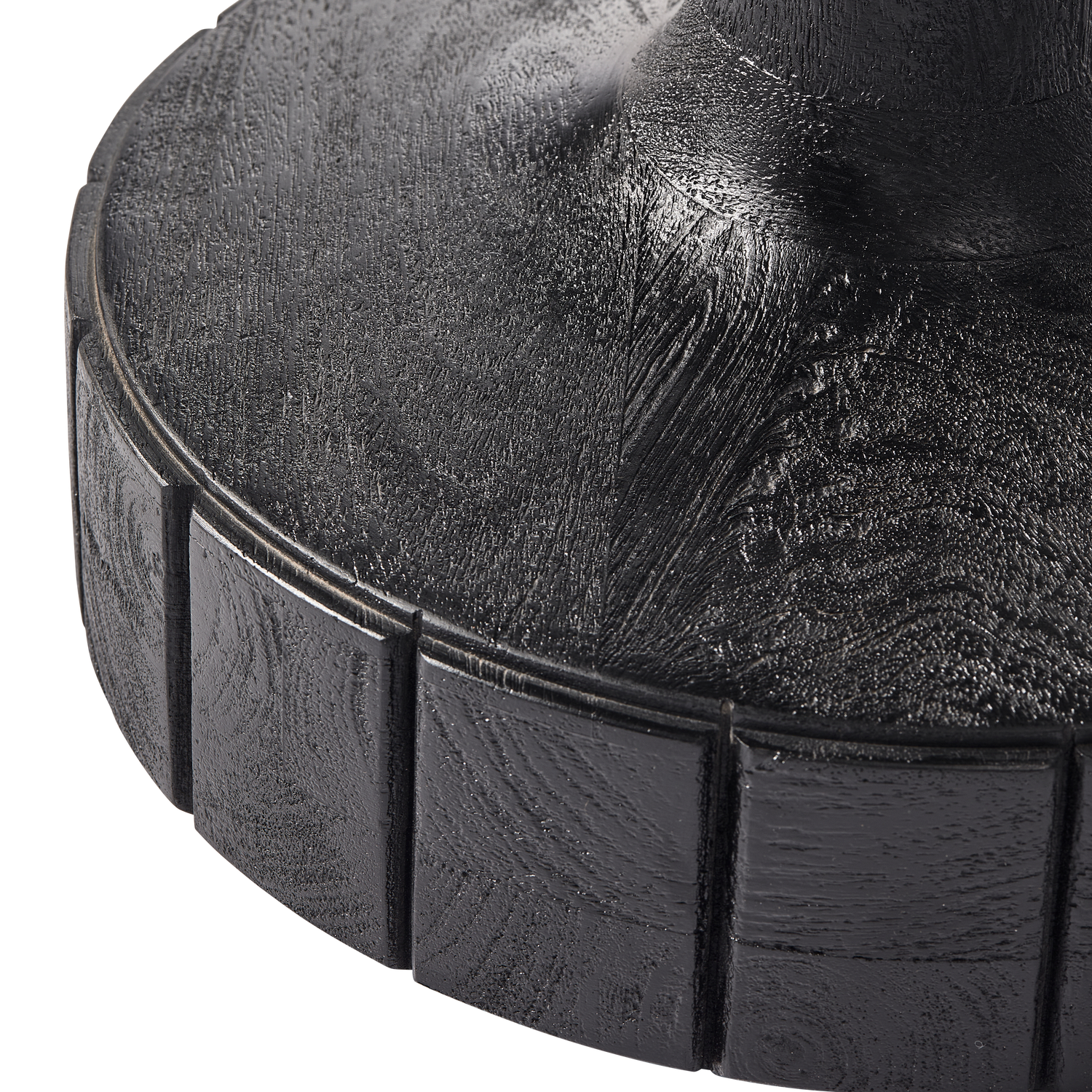 Soya Side Table Wood Glass Black