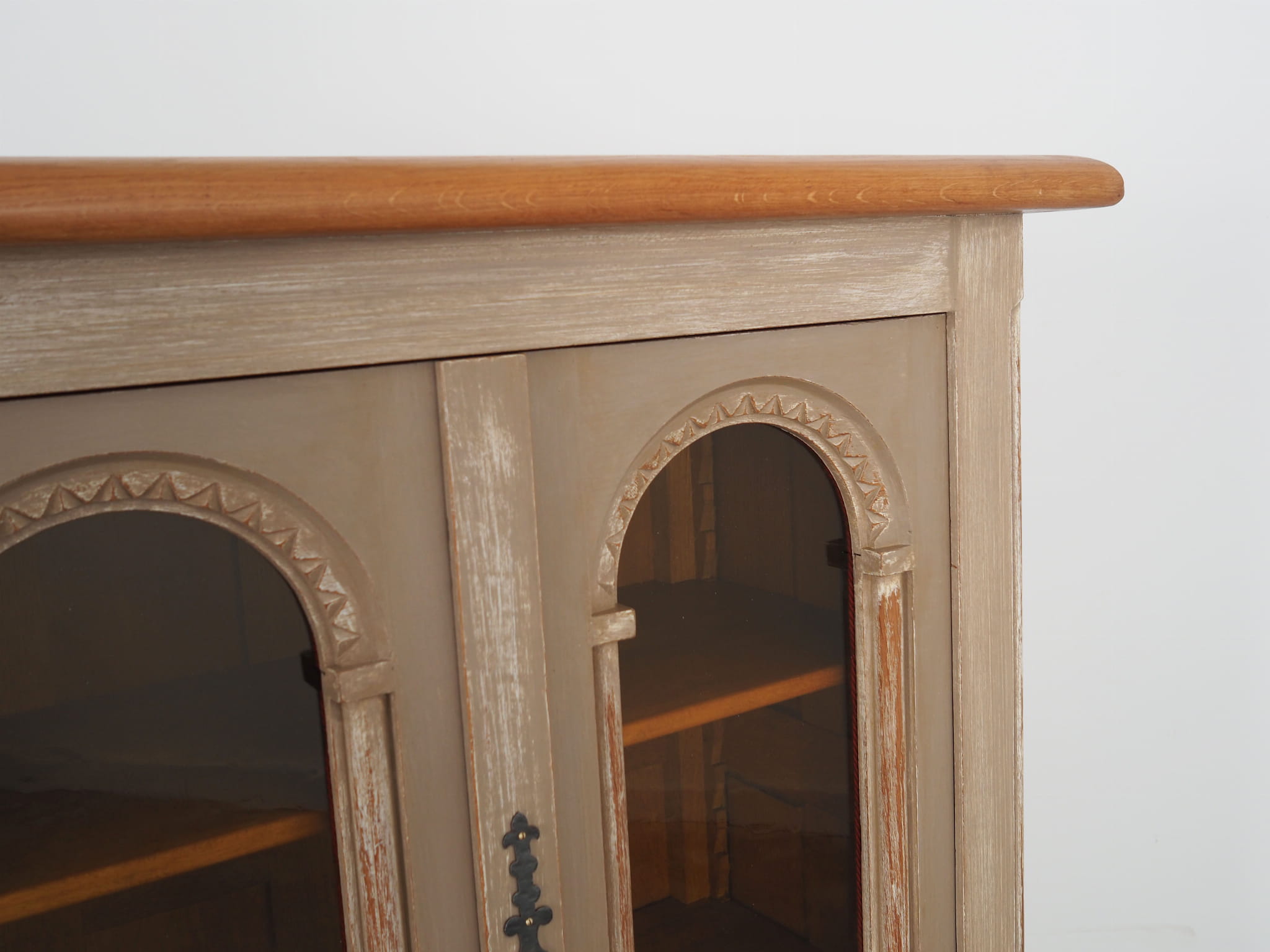 Vintage Display Cabinet Wood Grey 1960s 