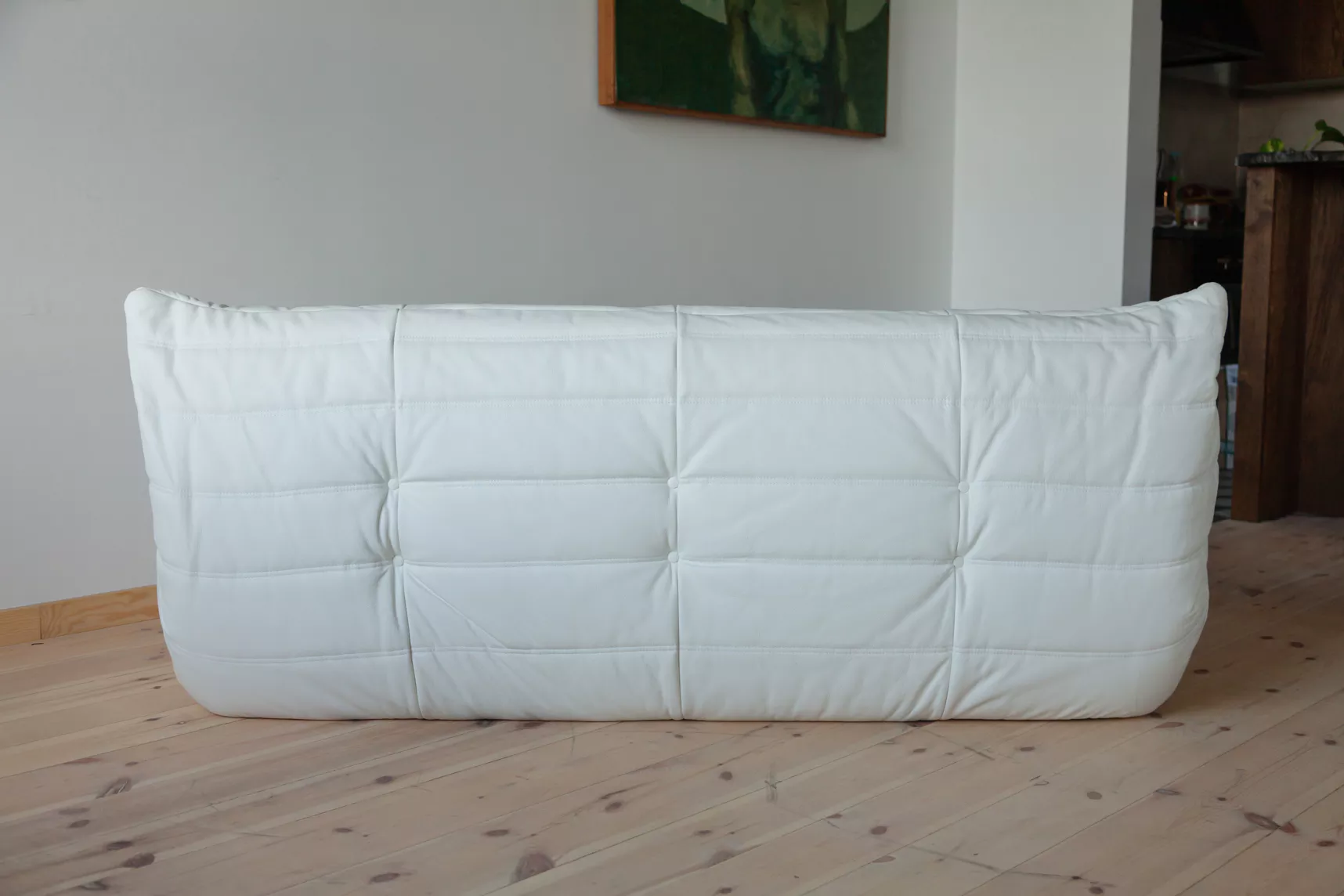 Togo Sofa 3-Sitzer Madras-Leder Weiß