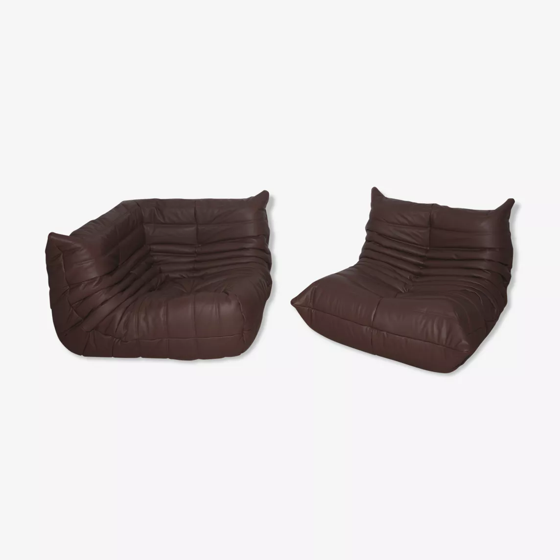 Togo Lounge Set 2-pc. Madras Leather Brown